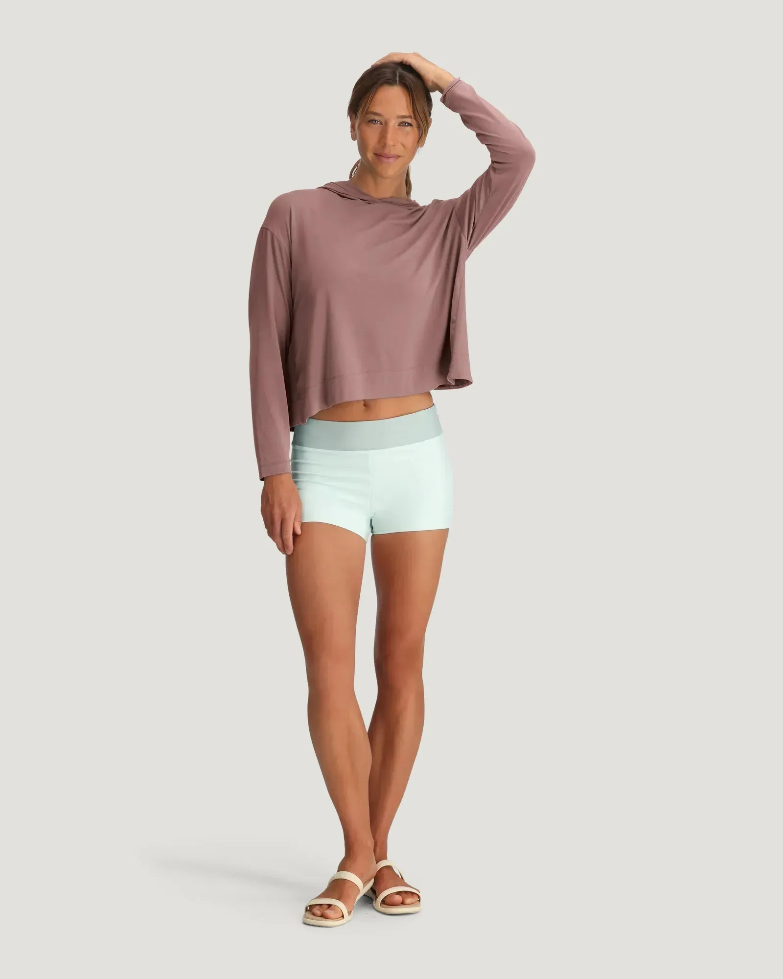 Women's Bamboo Shade Crossover Hoodie - Fig sold by Free Fly Apparel product image thumbnail 5