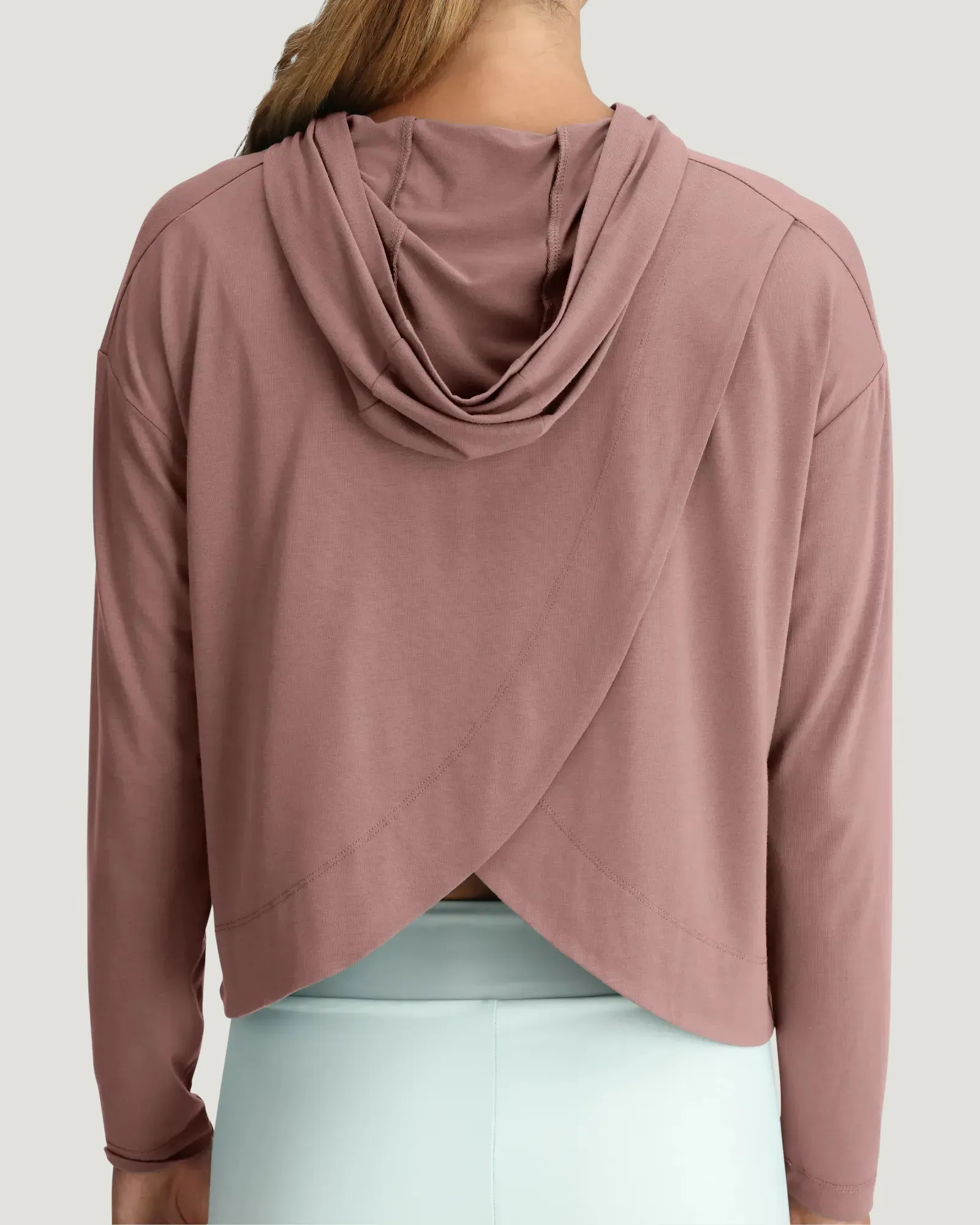 Women's Bamboo Shade Crossover Hoodie - Fig sold by Free Fly Apparel product image thumbnail 2