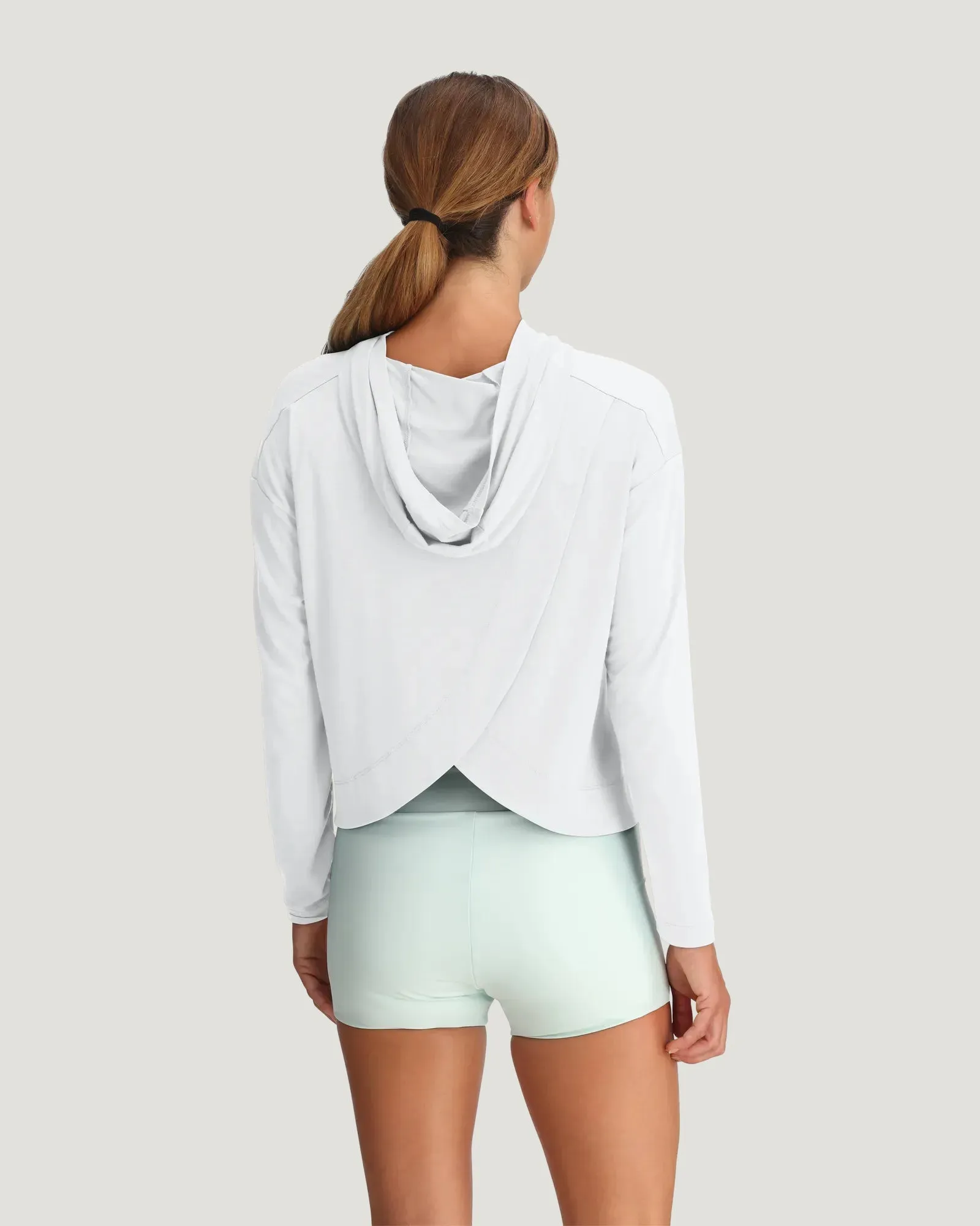 Women's Bamboo Shade Crossover Hoodie - Bright White sold by Free Fly Apparel product image thumbnail 2