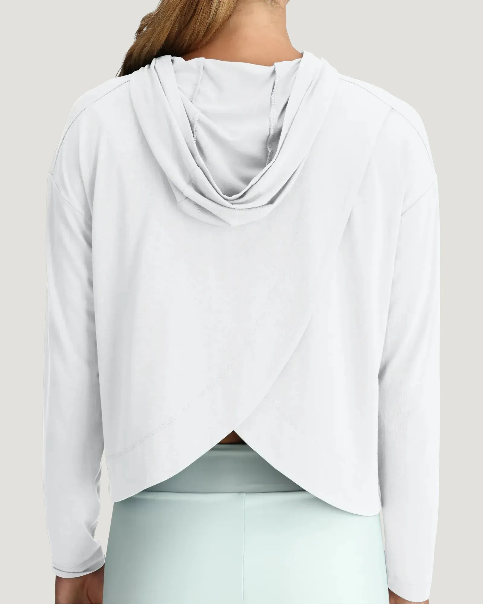 Women's Bamboo Shade Crossover Hoodie - Bright White sold by Free Fly Apparel product image thumbnail 3