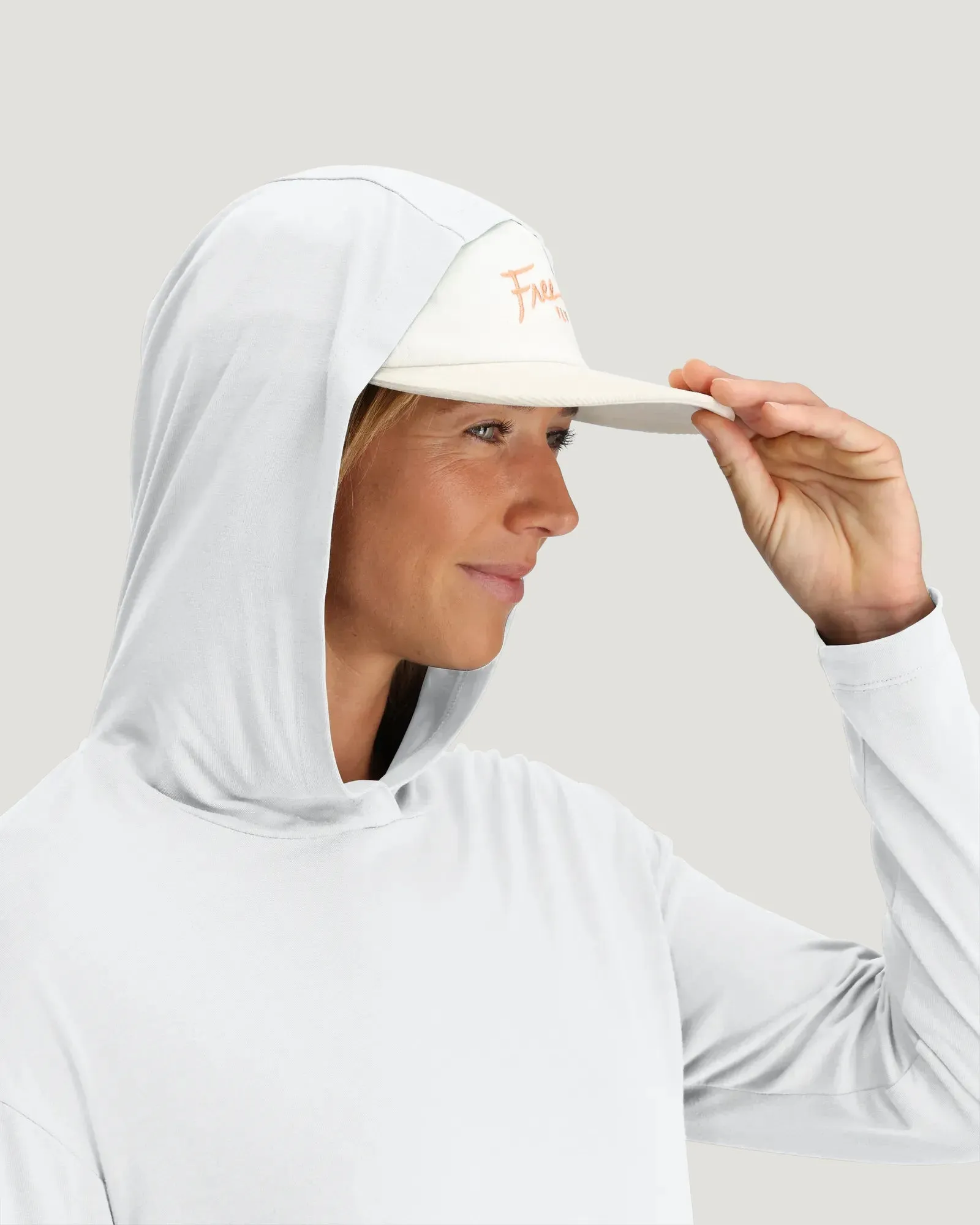 Women's Bamboo Shade Crossover Hoodie - Bright White sold by Free Fly Apparel product image thumbnail 4