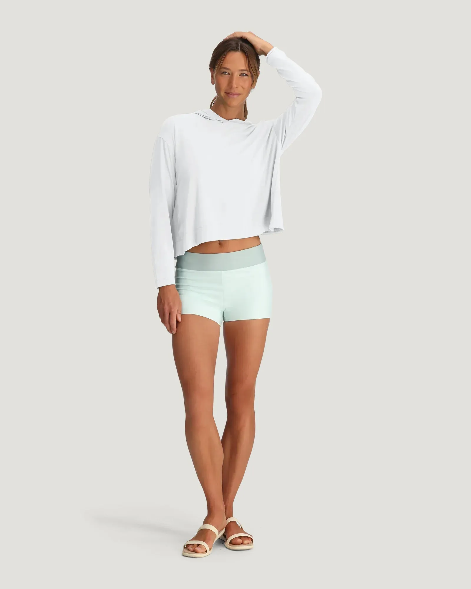 Women's Bamboo Shade Crossover Hoodie - Bright White sold by Free Fly Apparel product image thumbnail 5