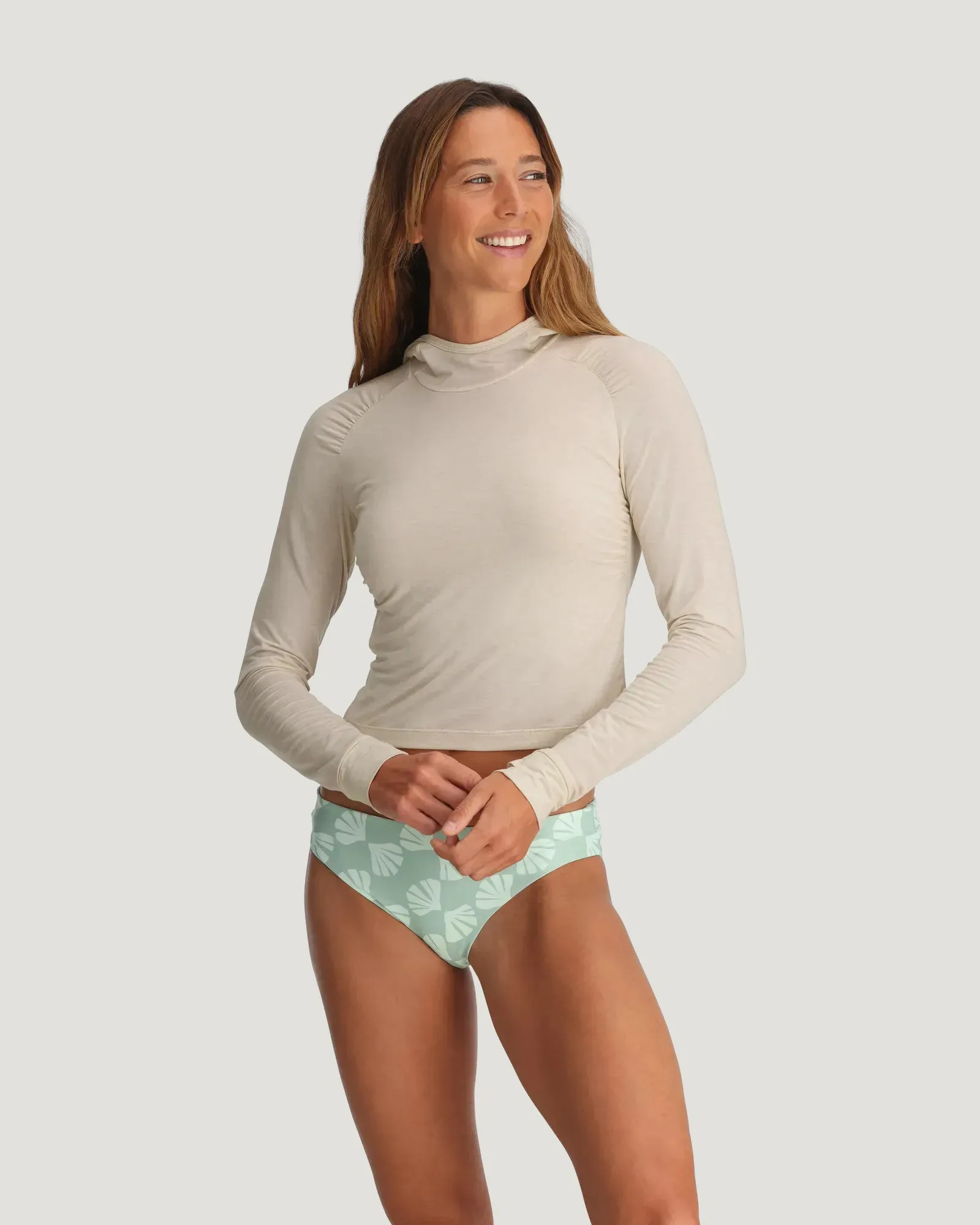 Women's Elevate Lightweight Fitted Hoodie - Heather Birch sold by Free Fly Apparel