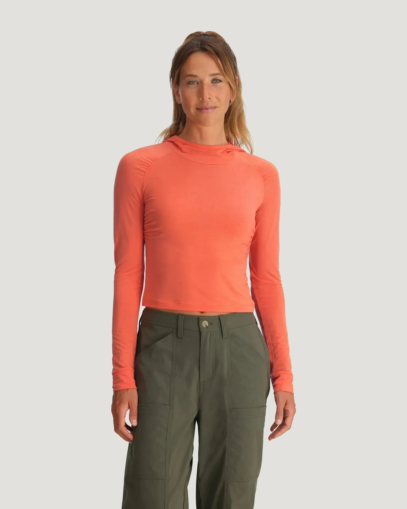 Women's Elevate Lightweight Fitted Hoodie - Flamingo sold by Free Fly Apparel