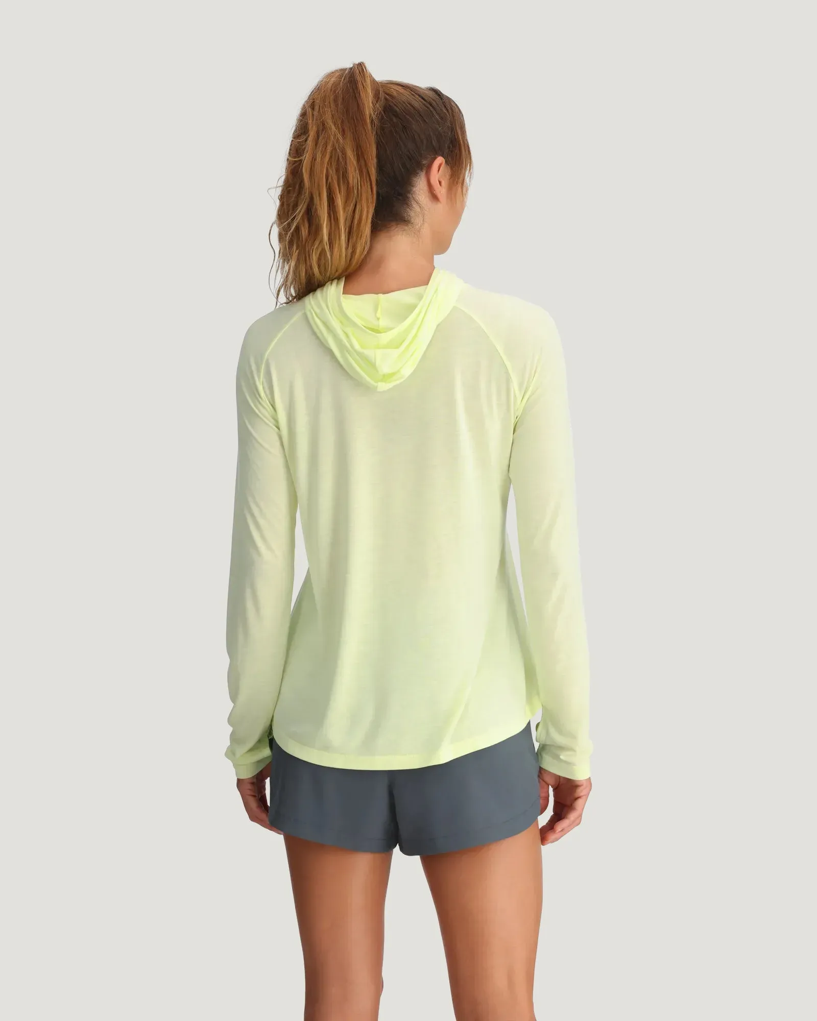 Women's Bamboo Lightweight Hoodie II - Lime sold by Free Fly Apparel product image thumbnail 3
