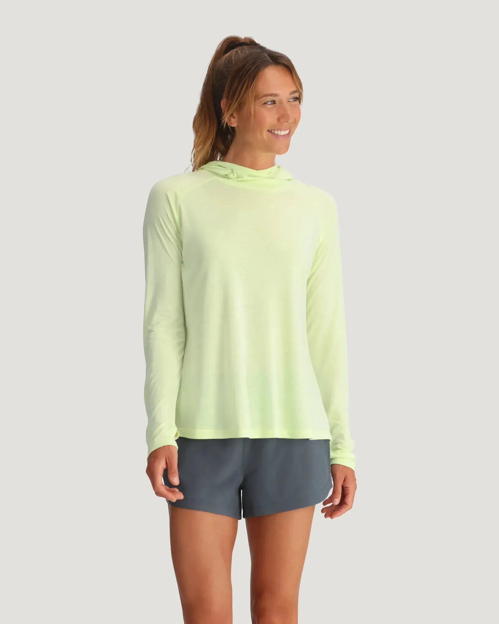 Women's Bamboo Lightweight Hoodie II - Lime sold by Free Fly Apparel