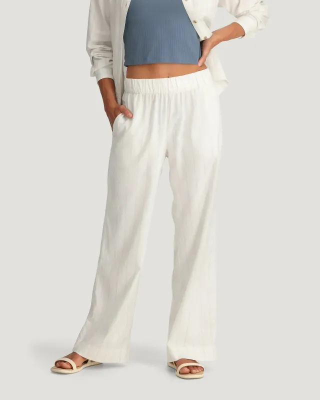 Women's Sullivan's Pant - Dash Vertical Stripe Sea Salt made by Free Fly Apparel
