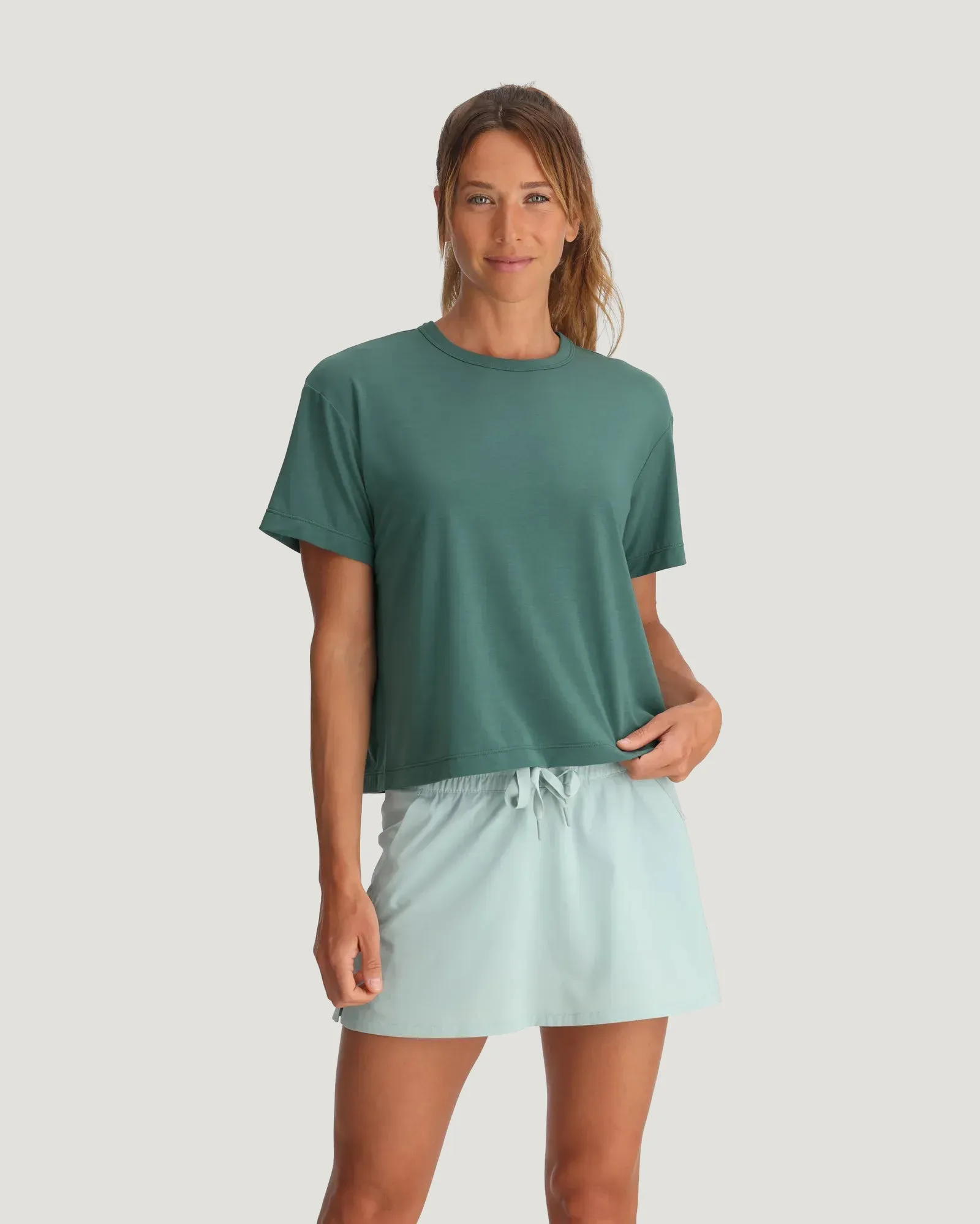 Women's Elevate Lightweight Tee - Sea Pine sold by Free Fly Apparel