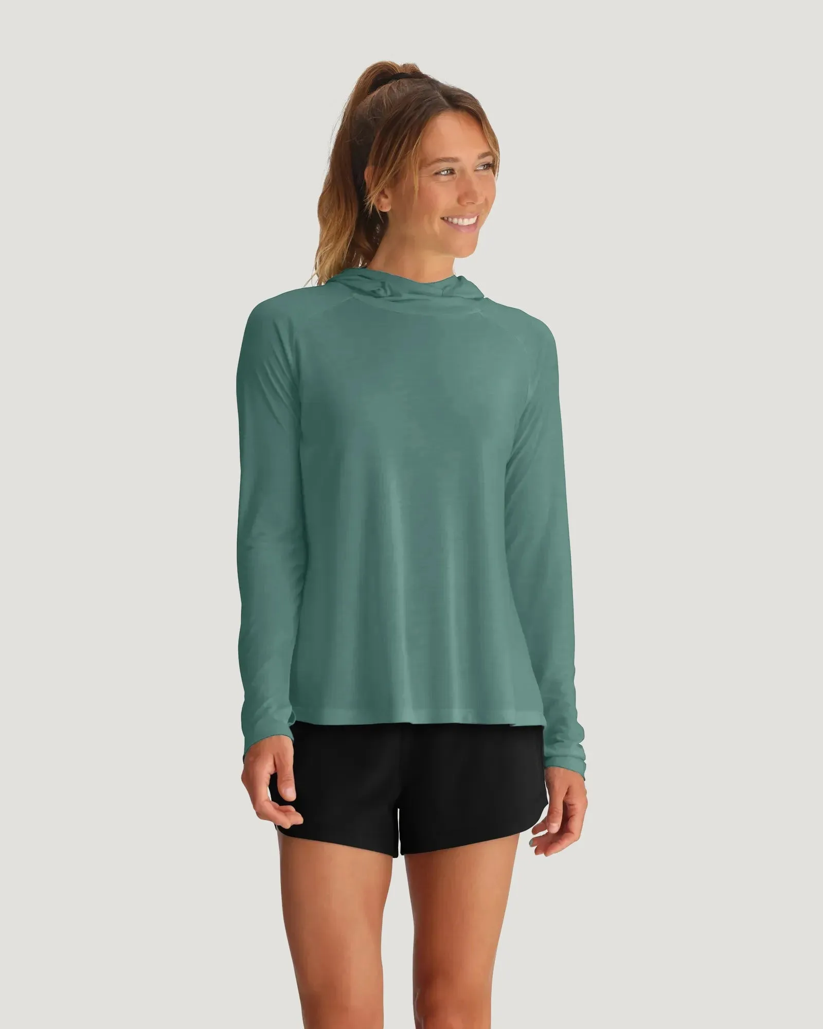 Women's Bamboo Lightweight Hoodie II - Sea Pine sold by Free Fly Apparel