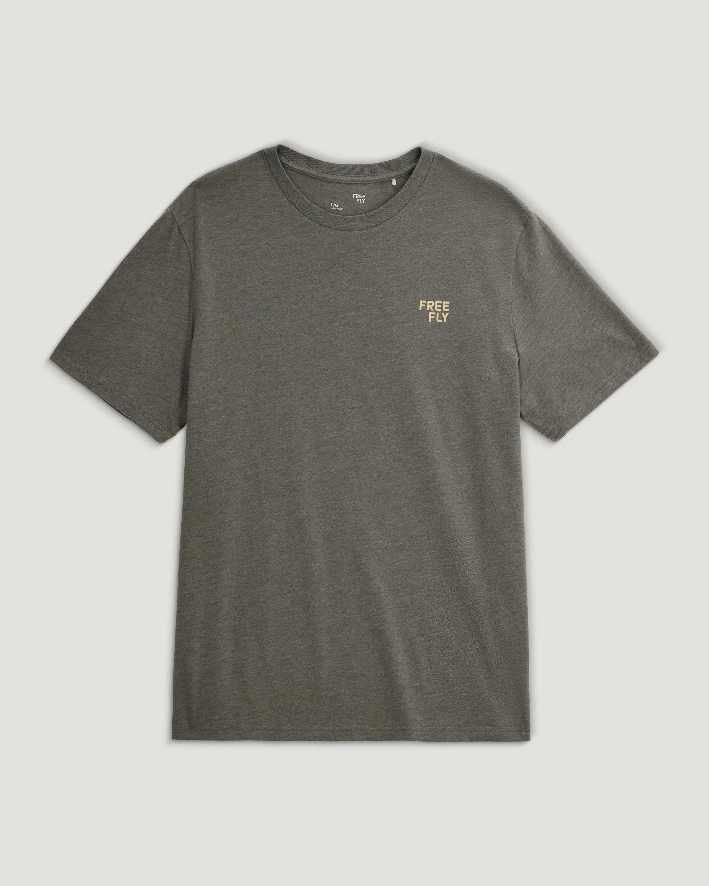 Brand Flag Tee - Heather Fatigue sold by Free Fly Apparel product image thumbnail 2