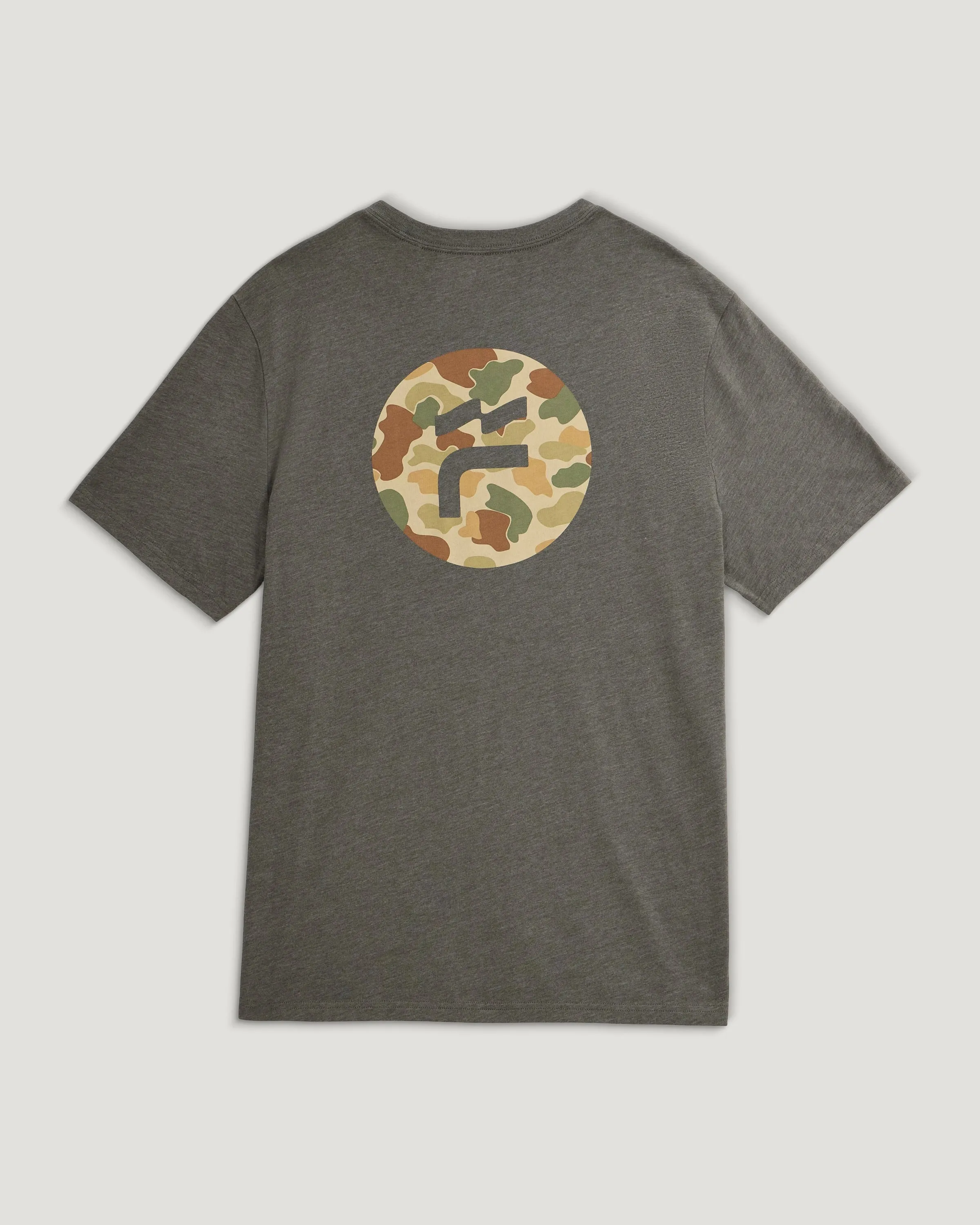 Brand Flag Tee - Heather Fatigue sold by Free Fly Apparel