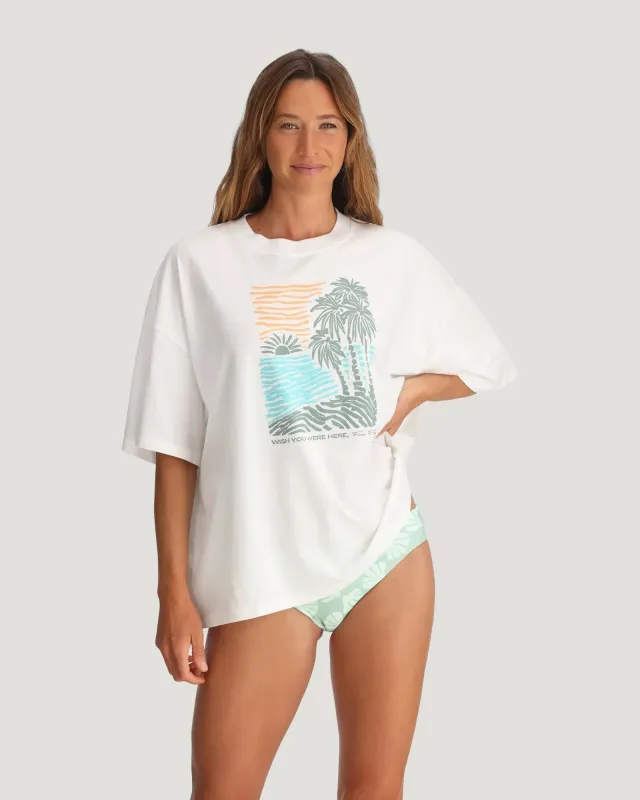 Women's Wish You Were Here Tee - Bright White made by Free Fly Apparel