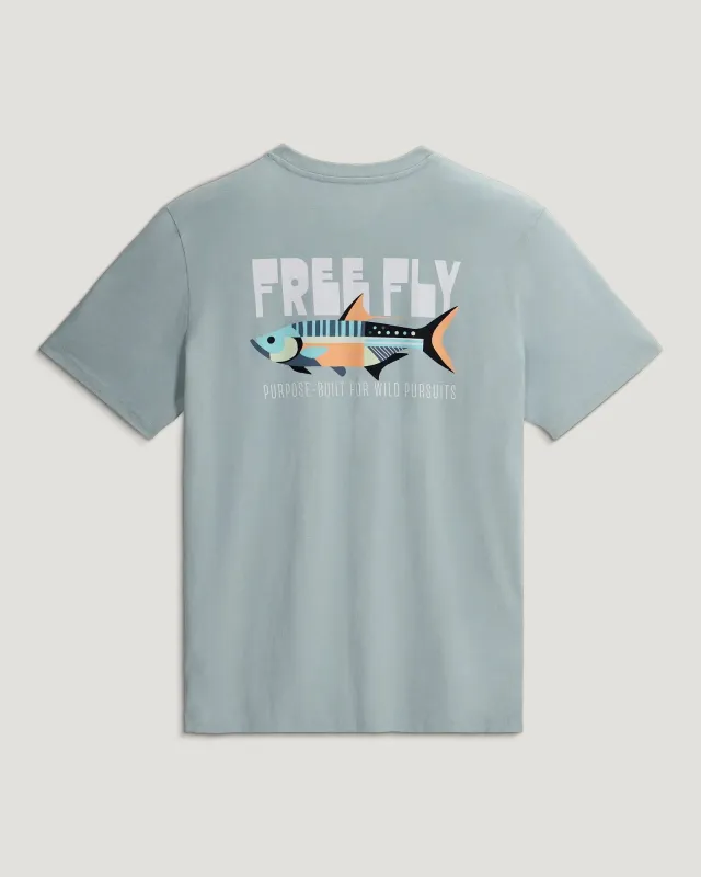 Wild Pursuits Pocket Tee - Ocean Mist made by Free Fly Apparel