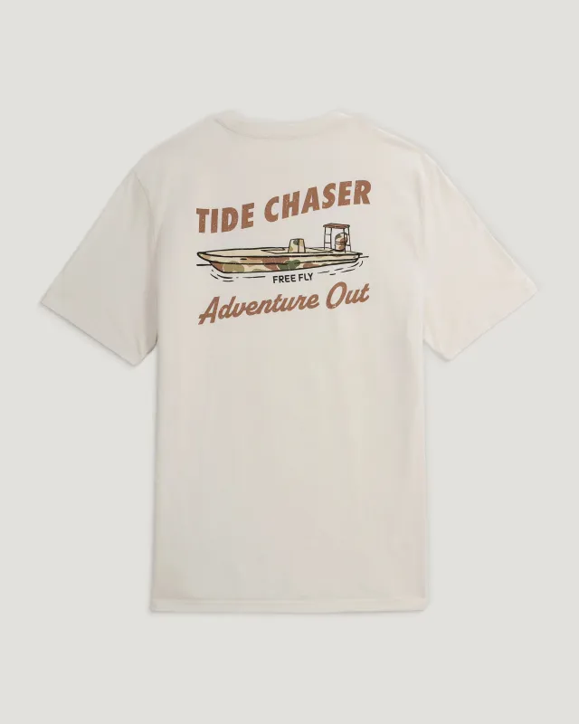 Tide Chaser Tee - Heather Birch sold by Free Fly Apparel