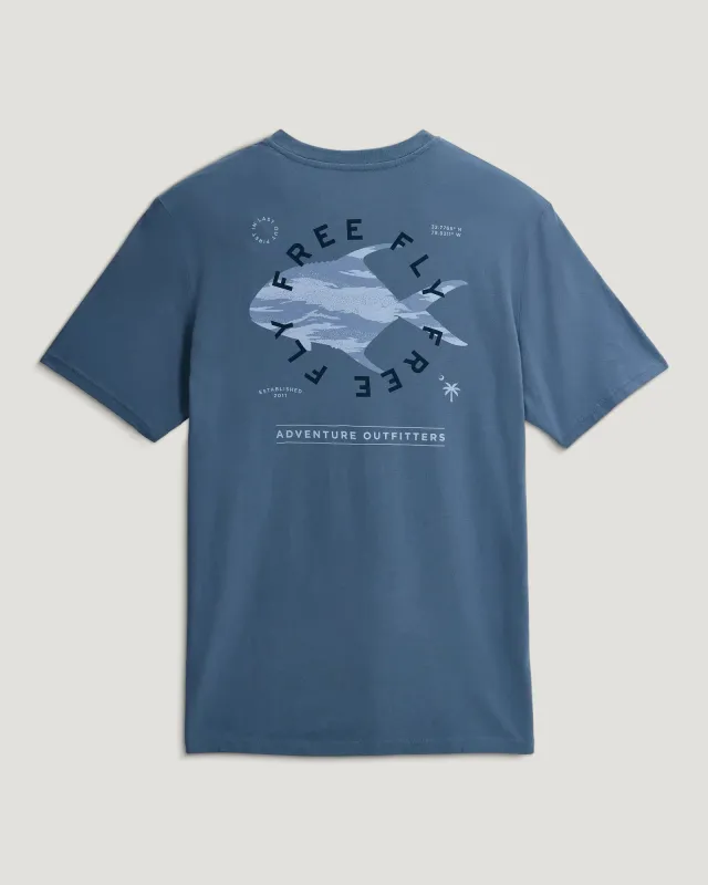 Target Species Pocket Tee - Pacific Blue sold by Free Fly Apparel