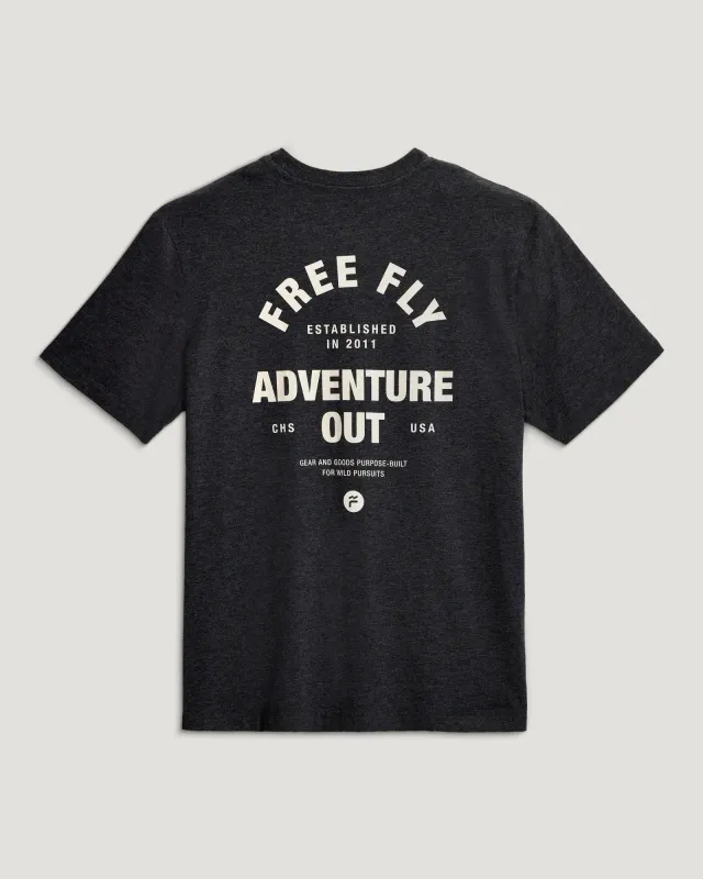 Gear & Goods Pocket Tee - Heather Black made by Free Fly Apparel