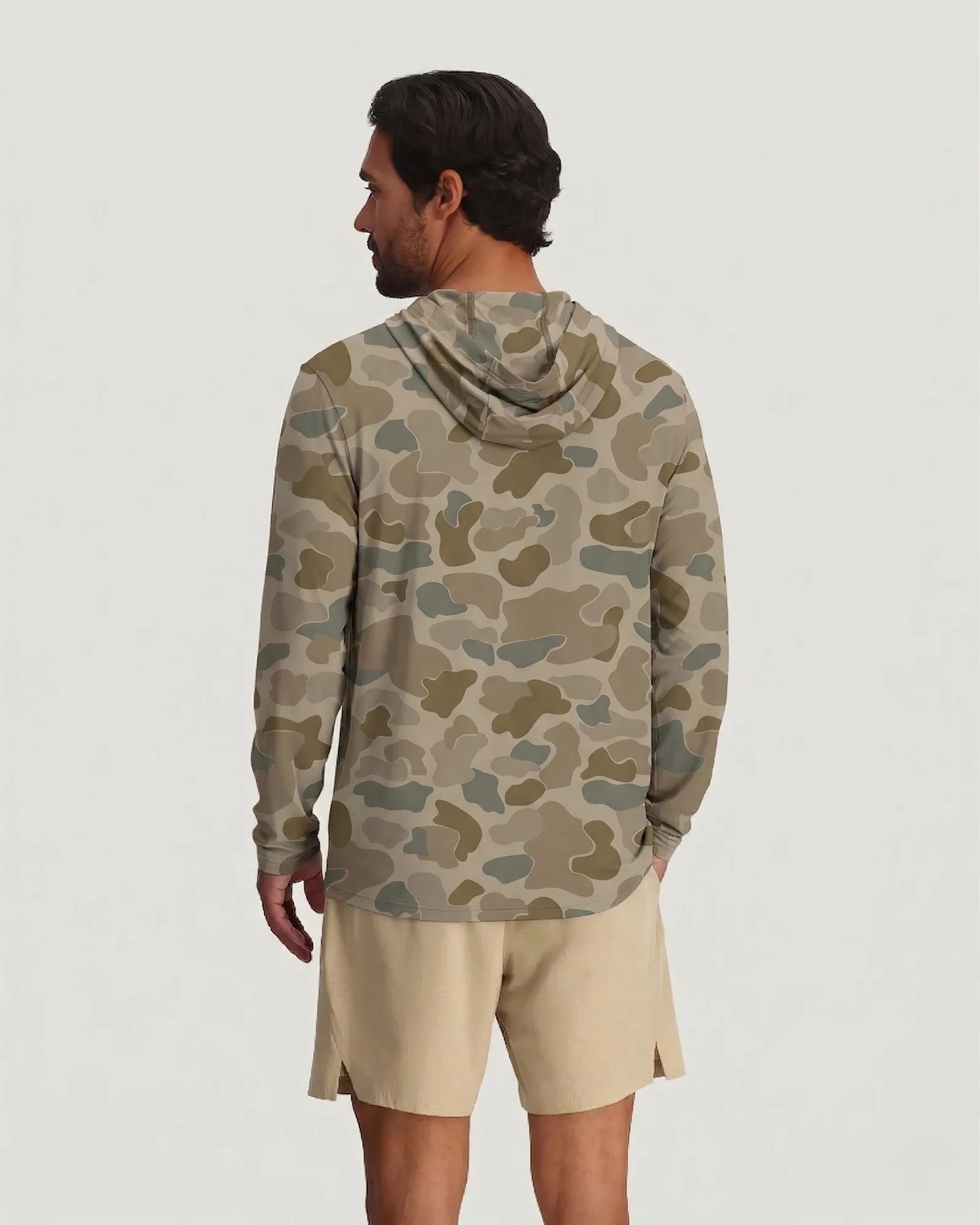 Men's Elevate Lightweight Hoodie - Vintage Camo Desert Tan sold by Free Fly Apparel product image thumbnail 4