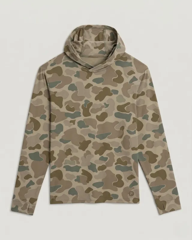 Men's Elevate Lightweight Hoodie - Vintage Camo Desert Tan made by Free Fly Apparel