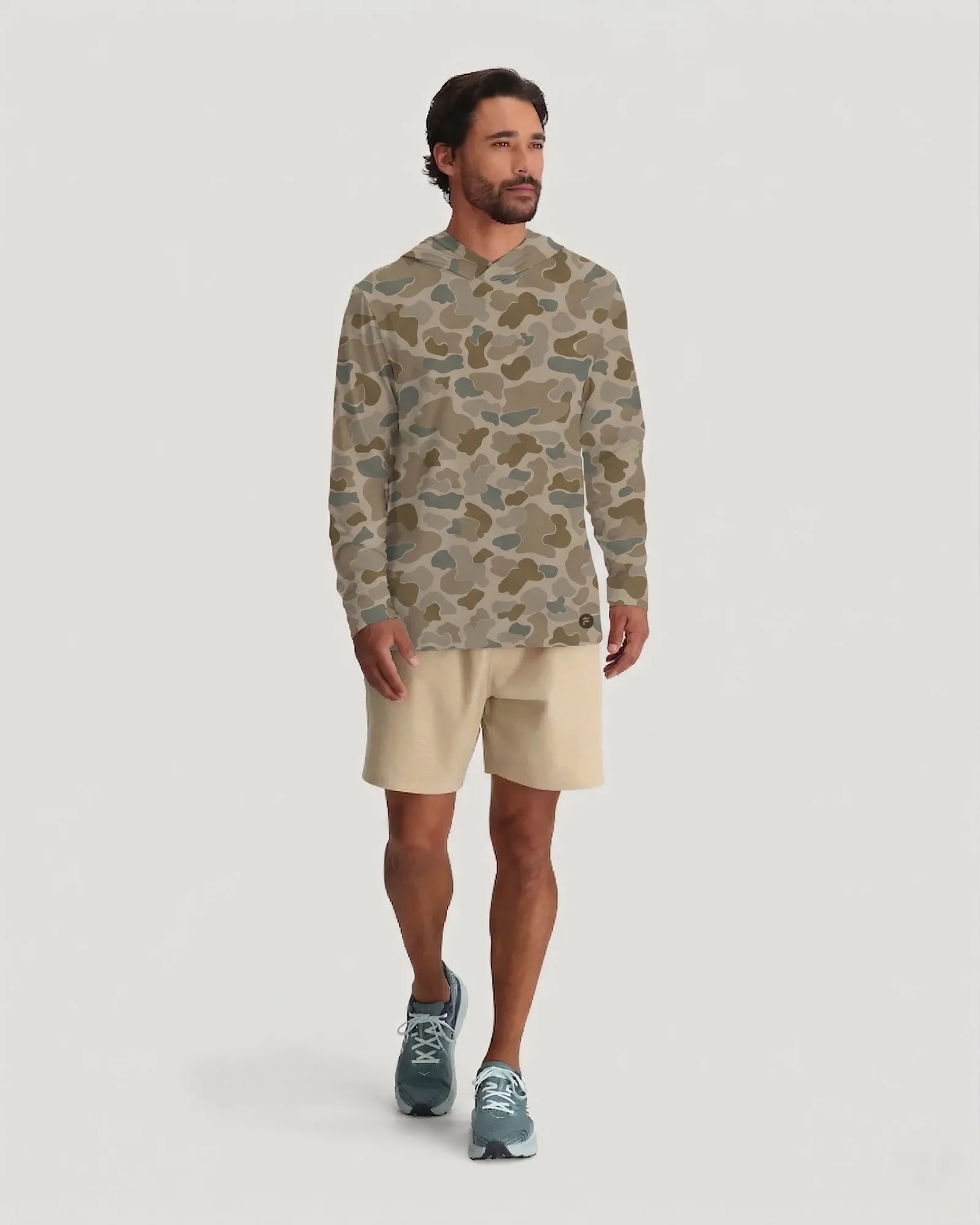 Men's Elevate Lightweight Hoodie - Vintage Camo Desert Tan sold by Free Fly Apparel product image thumbnail 5