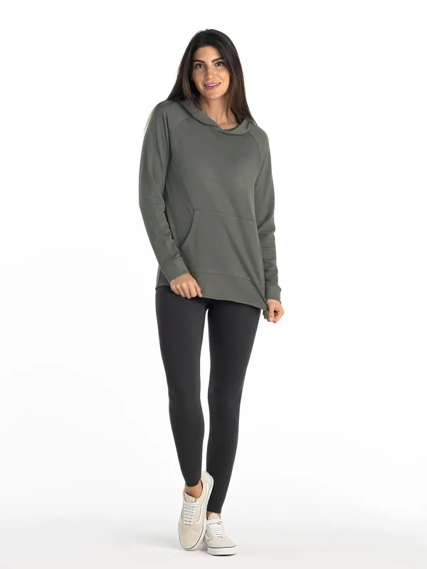 Women's Bamboo Lightweight Fleece Hoodie - Fatigue made by Free Fly Apparel