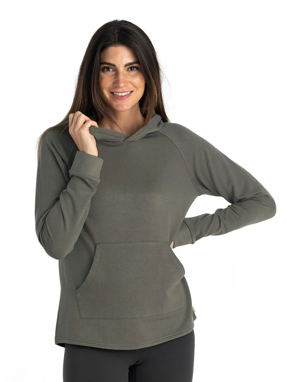 Women's Bamboo Lightweight Fleece Hoodie - Fatigue sold by Free Fly Apparel product image thumbnail 5