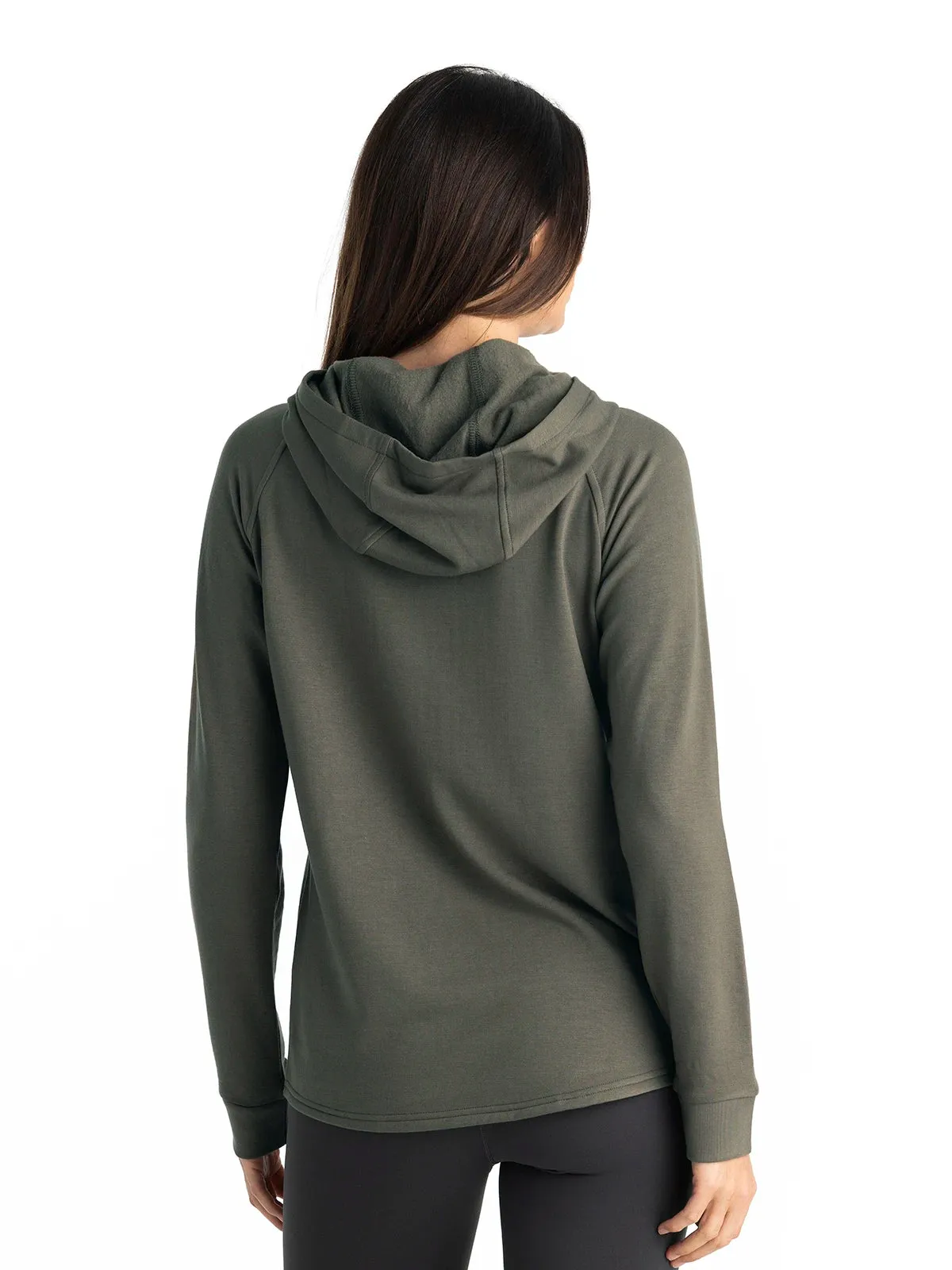 Women's Bamboo Lightweight Fleece Hoodie - Fatigue sold by Free Fly Apparel product image thumbnail 3