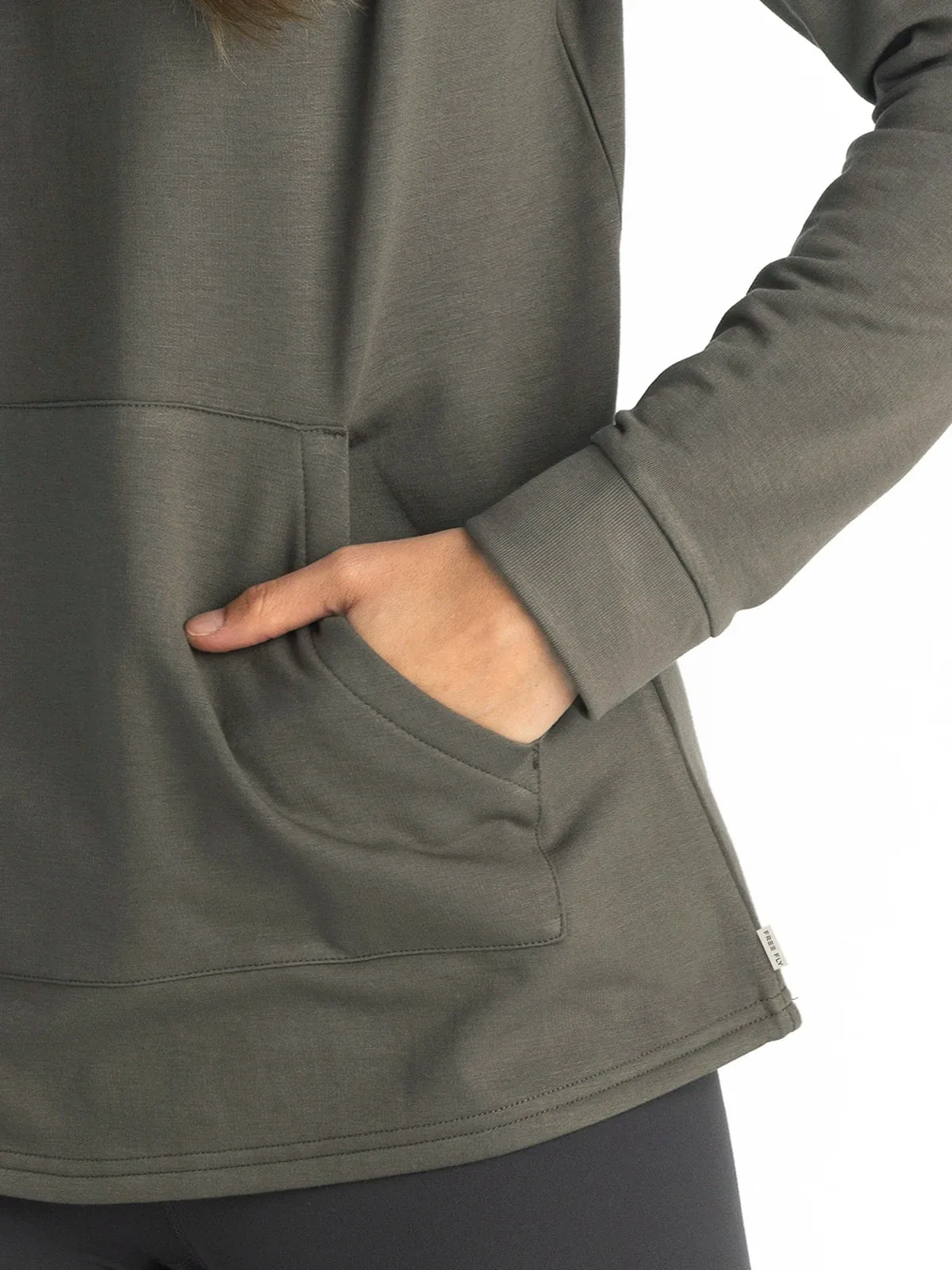 Women's Bamboo Lightweight Fleece Hoodie - Fatigue sold by Free Fly Apparel product image thumbnail 4