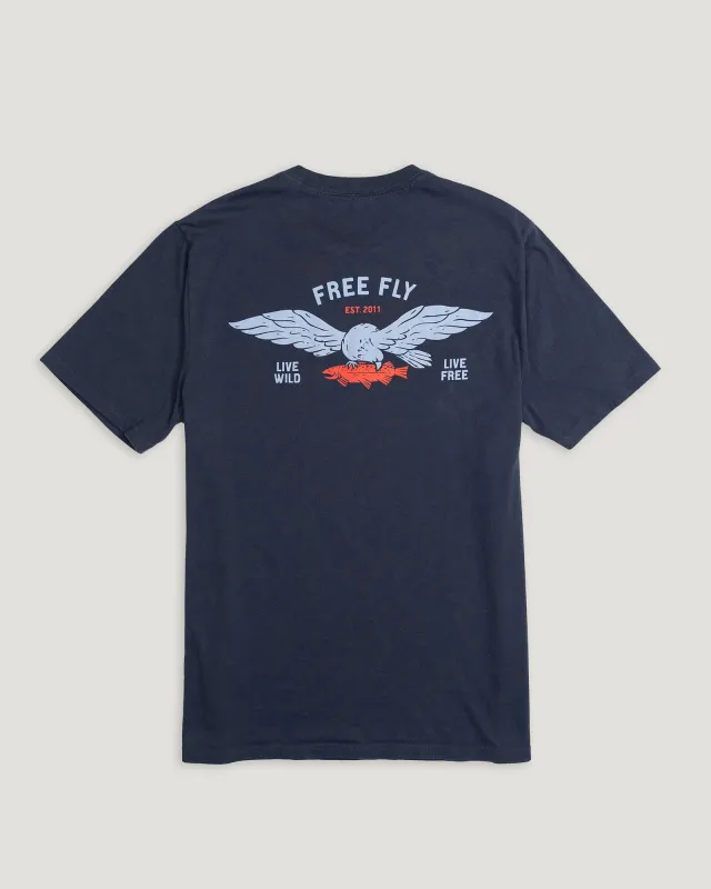 Live Wild Tee - Navy made by Free Fly Apparel