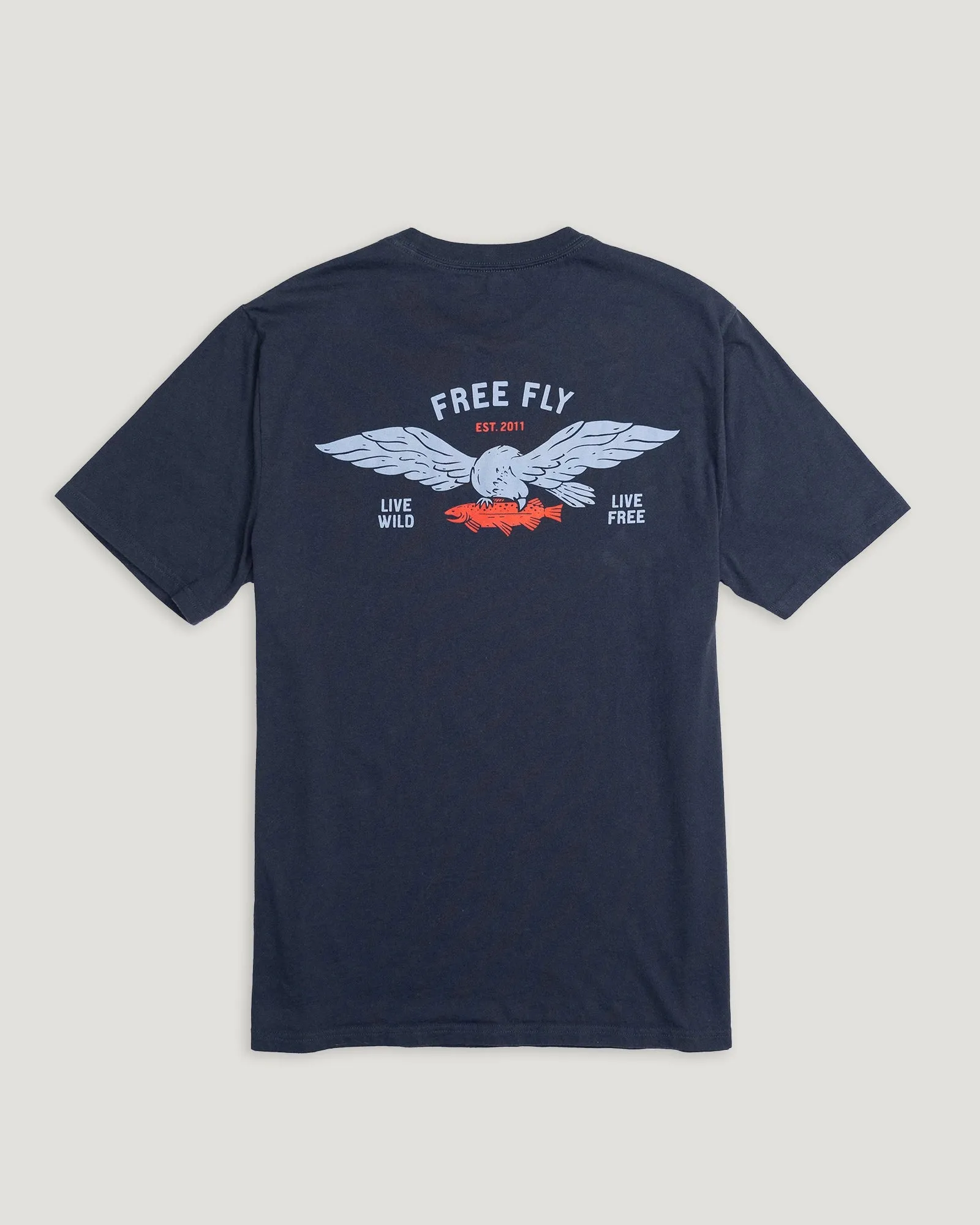 Live Wild Tee - Navy sold by Free Fly Apparel