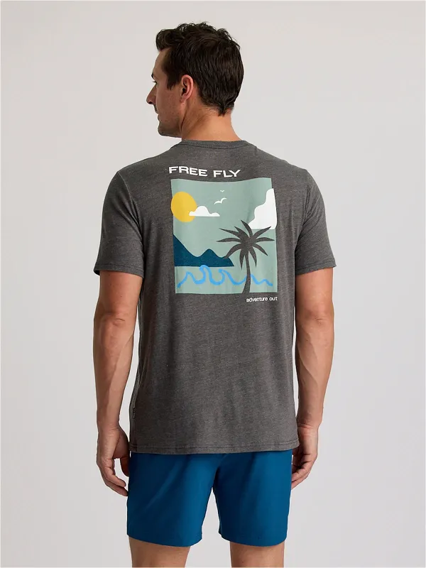 Downshore Tee - Heather Black Sand made by Free Fly Apparel