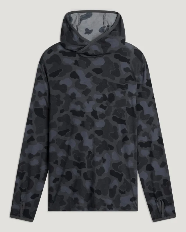 Men's Bamboo Lightweight Hoodie - Vintage Camo Black made by Free Fly Apparel