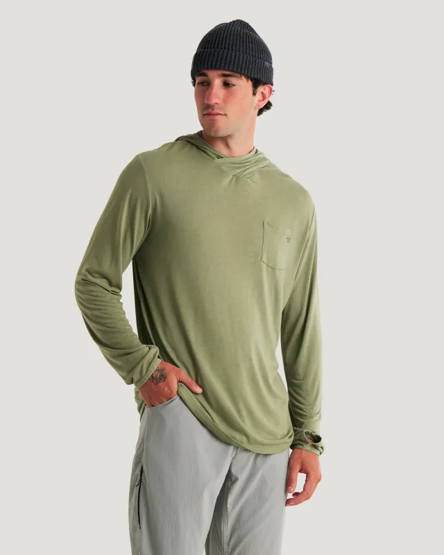Men's Bamboo Lightweight Hoodie - Oil Green made by Free Fly Apparel