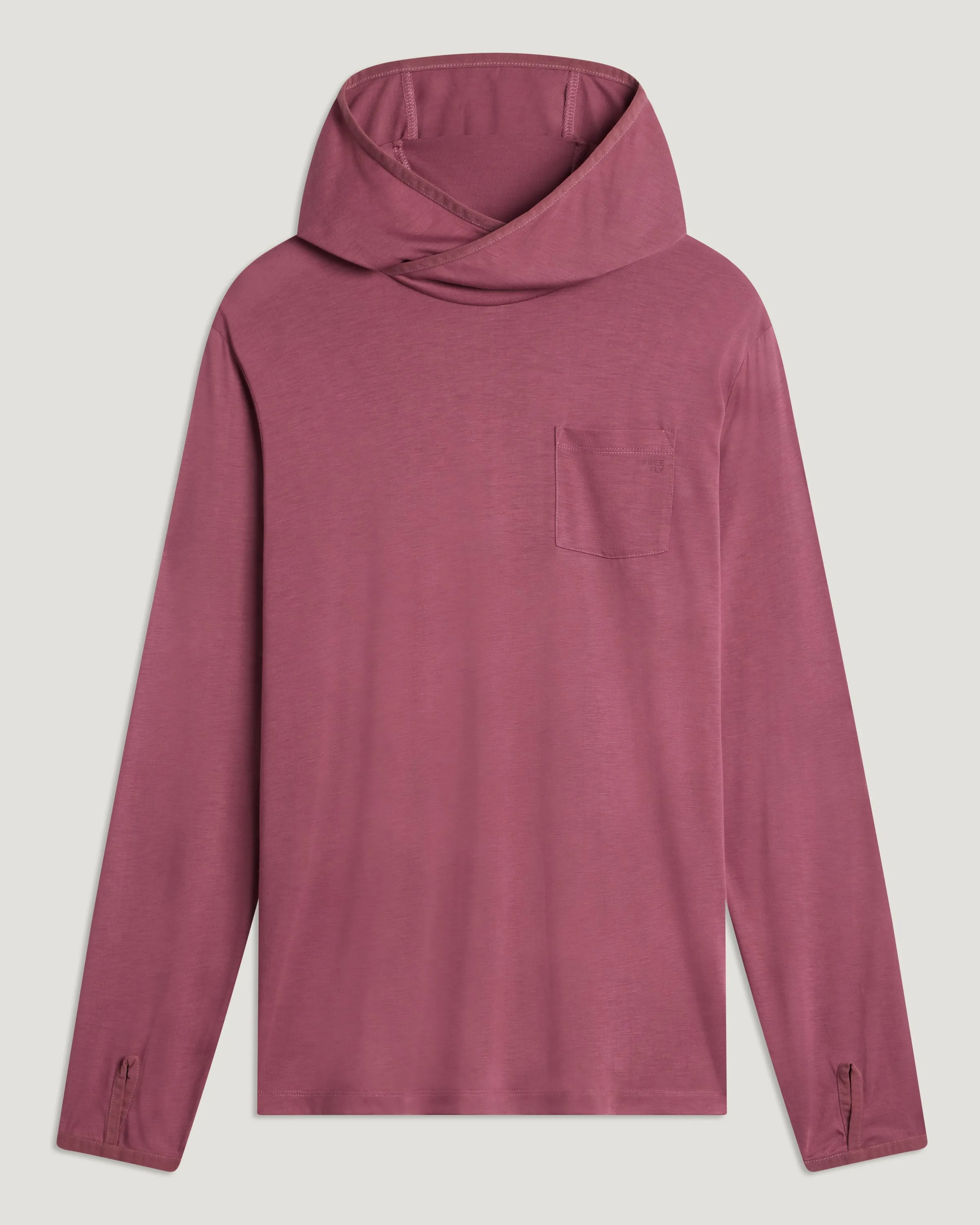 Men's Bamboo Lightweight Hoodie - Plum sold by Free Fly Apparel