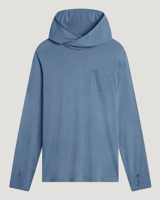Men's Bamboo Lightweight Hoodie - Pacific Blue made by Free Fly Apparel