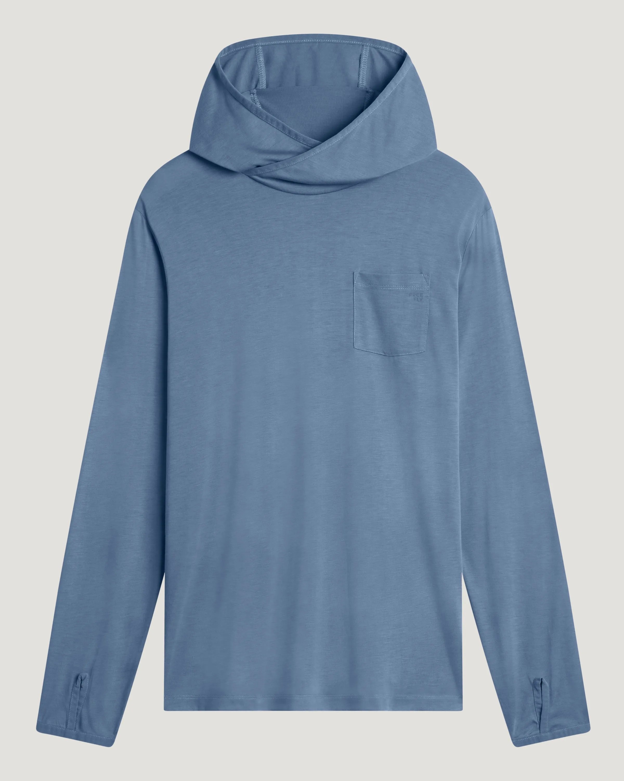 Men's Bamboo Lightweight Hoodie - Pacific Blue sold by Free Fly Apparel