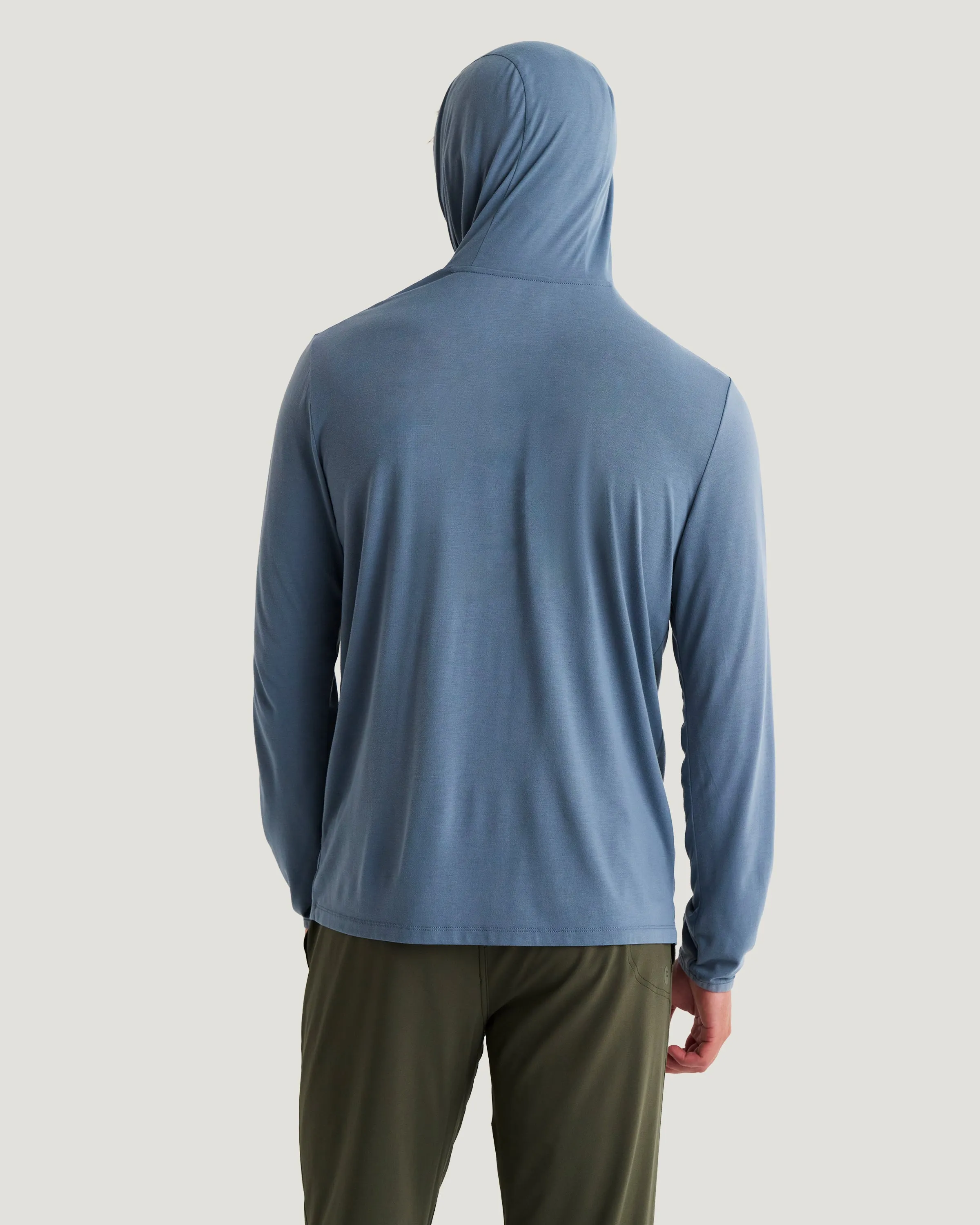 Men's Bamboo Lightweight Hoodie - Pacific Blue sold by Free Fly Apparel product image thumbnail 3