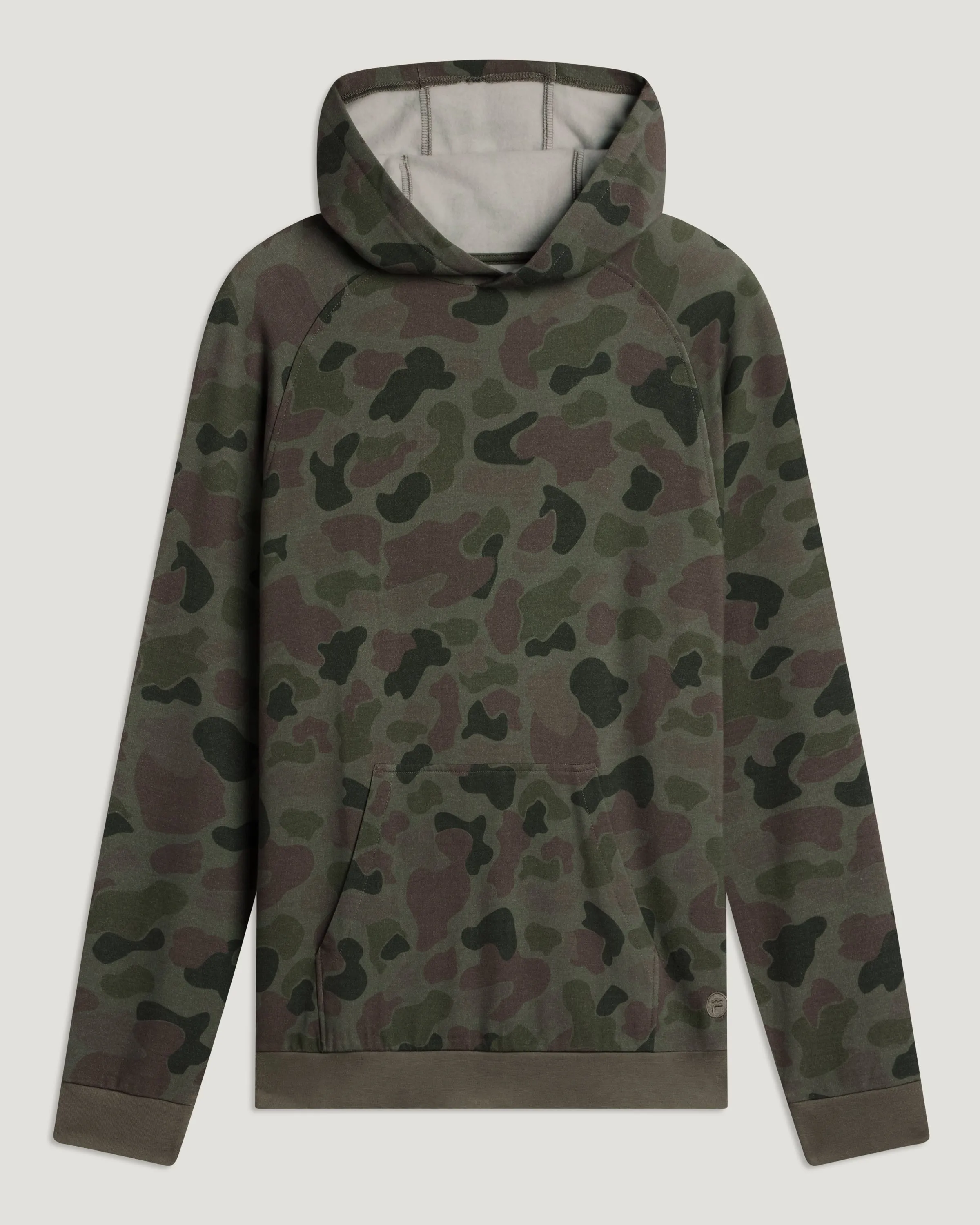 Men's Bamboo Lightweight Fleece Hoodie - Vintage Camo Oil Green sold by Free Fly Apparel