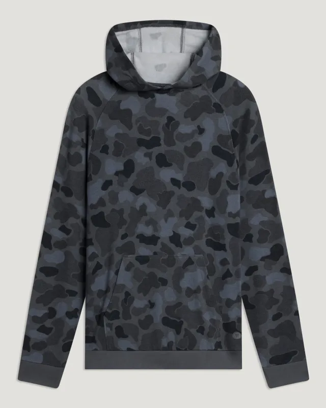 Men's Bamboo Lightweight Fleece Hoodie - Vintage Camo Black made by Free Fly Apparel
