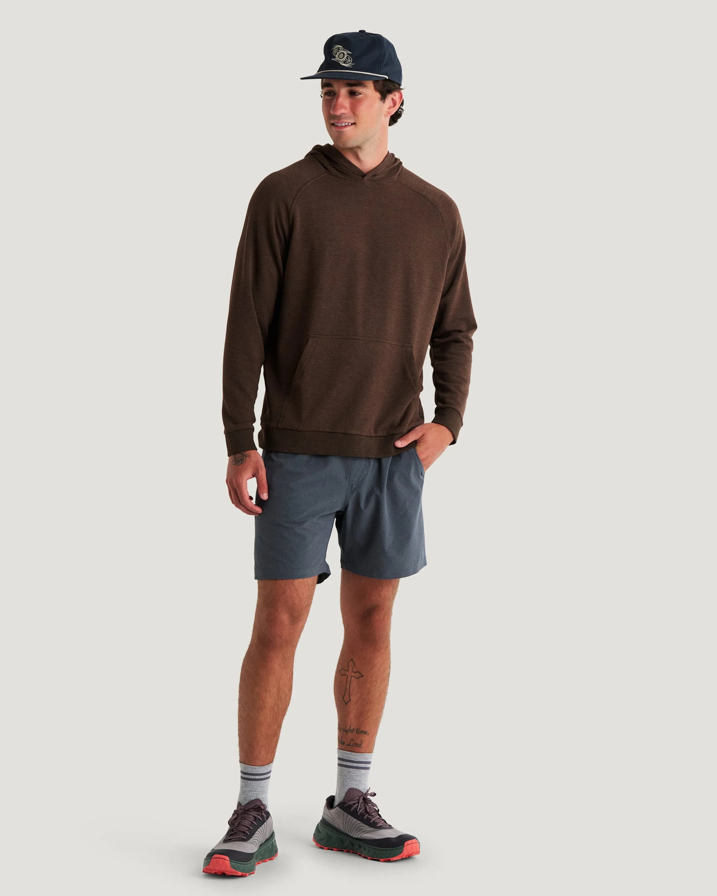 Men's Bamboo Lightweight Fleece Hoodie - Heather Dark Brown sold by Free Fly Apparel product image thumbnail 5