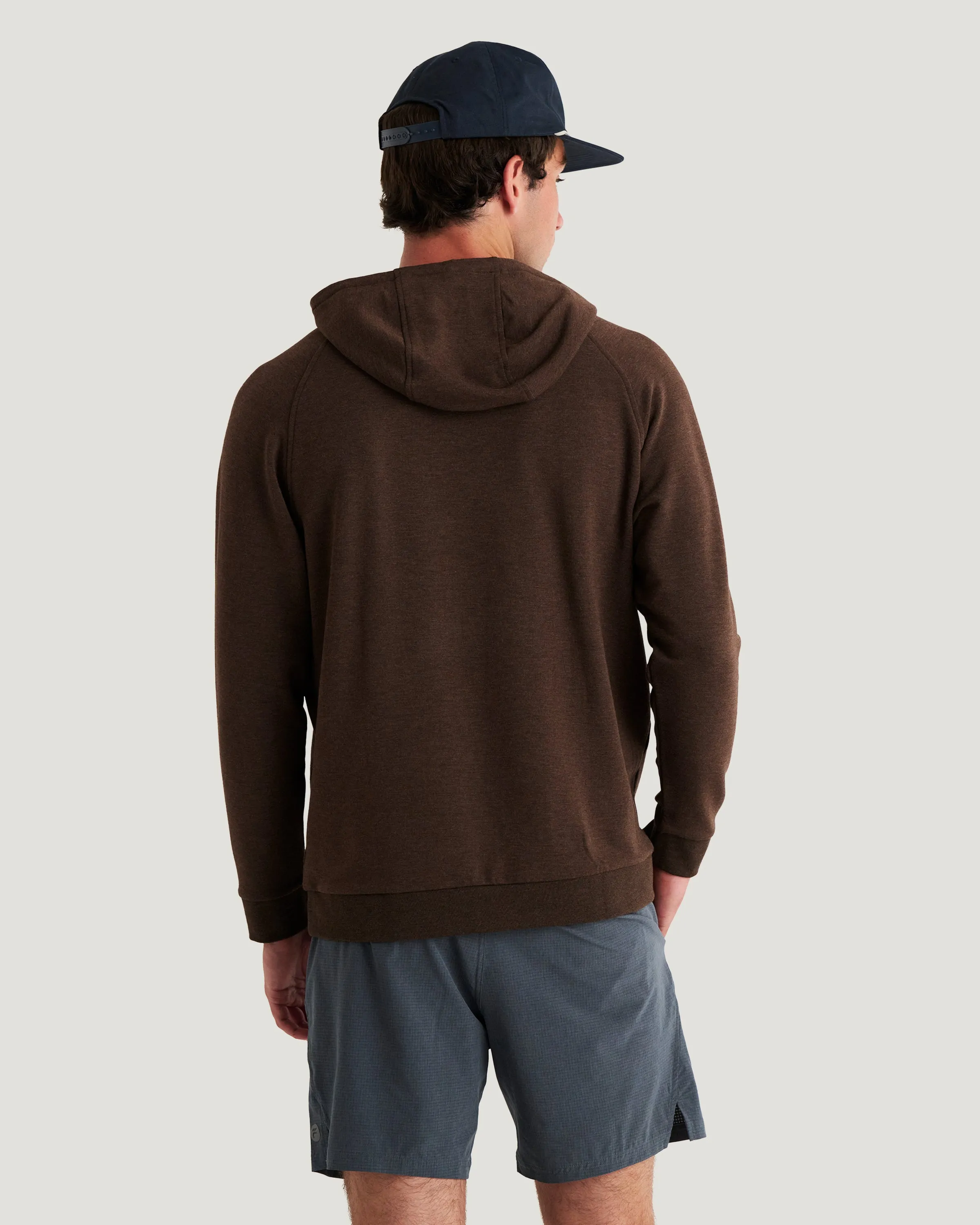 Men's Bamboo Lightweight Fleece Hoodie - Heather Dark Brown sold by Free Fly Apparel product image thumbnail 4