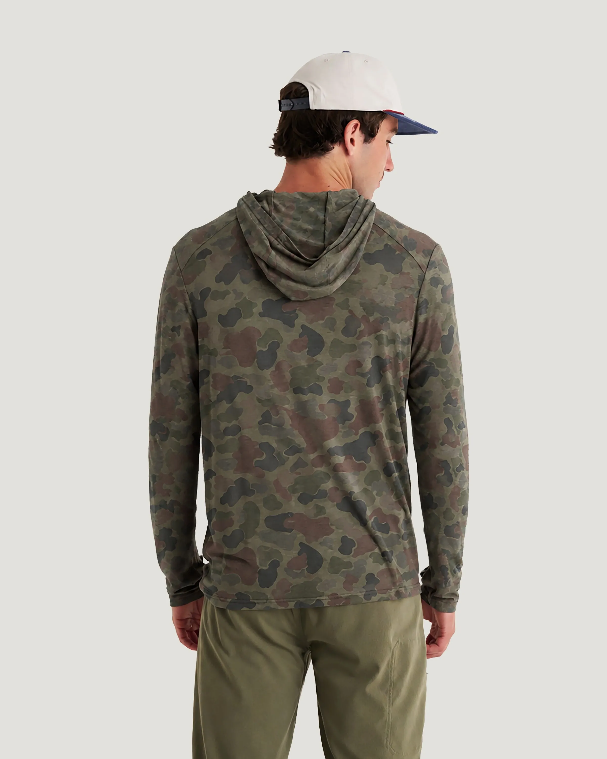 Men's Bamboo Shade Hoodie - Vintage Camo Oil Green sold by Free Fly Apparel product image thumbnail 3