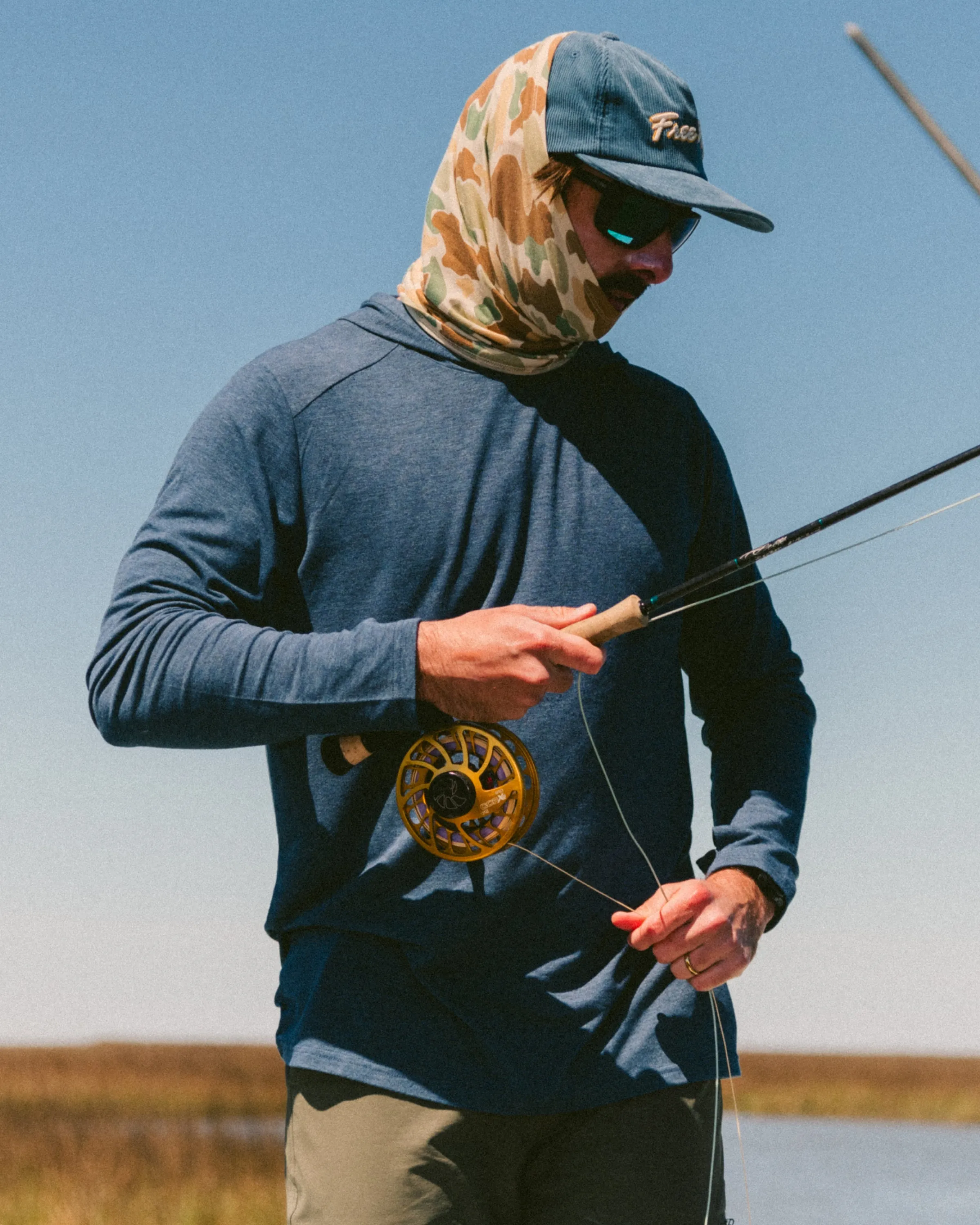 Men's Bamboo Shade Hoodie - Vintage Camo Oil Green sold by Free Fly Apparel product image thumbnail 4