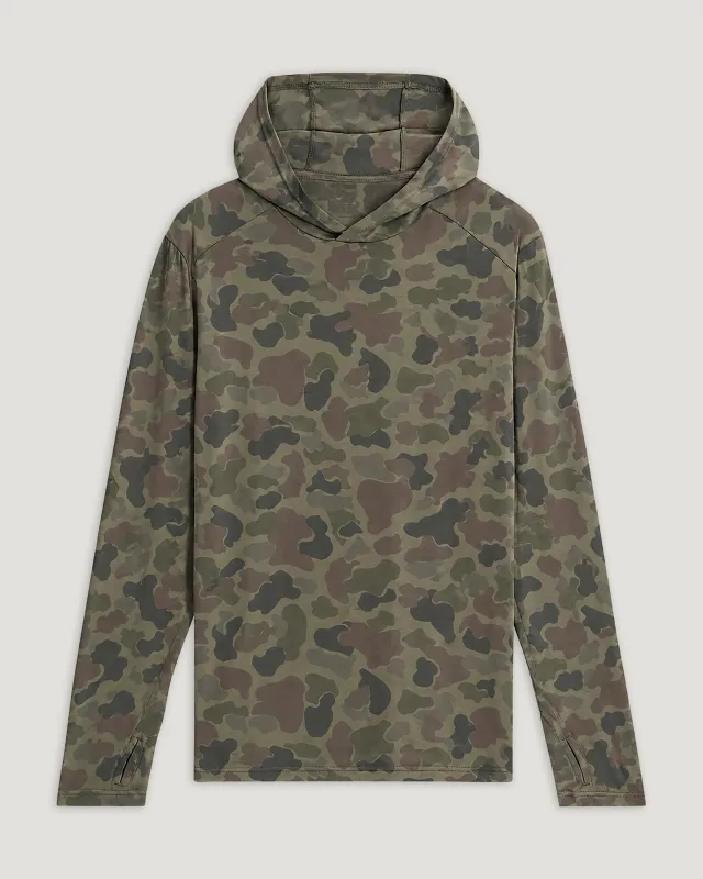 Men's Bamboo Shade Hoodie - Vintage Camo Oil Green made by Free Fly Apparel