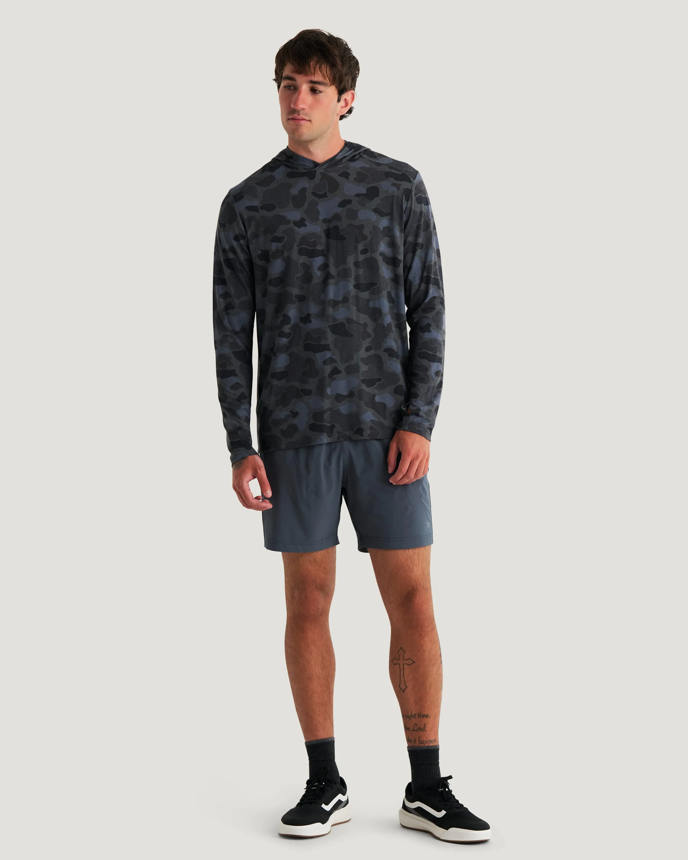 Men's Bamboo Shade Hoodie - Vintage Camo Black sold by Free Fly Apparel product image thumbnail 5