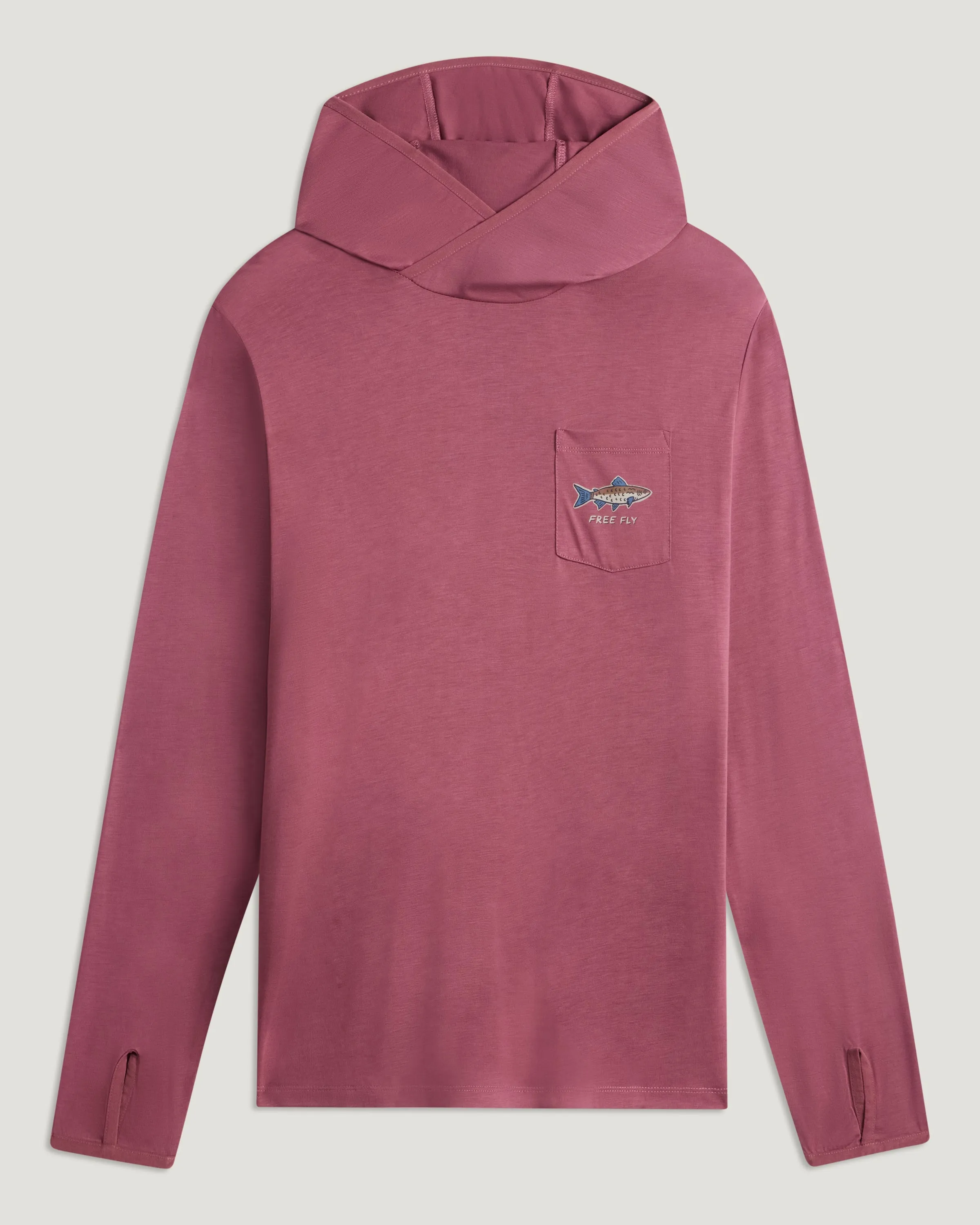 Men's Bamboo Lightweight Graphic Hoodie - Osprey Catch Plum sold by Free Fly Apparel product image thumbnail 3