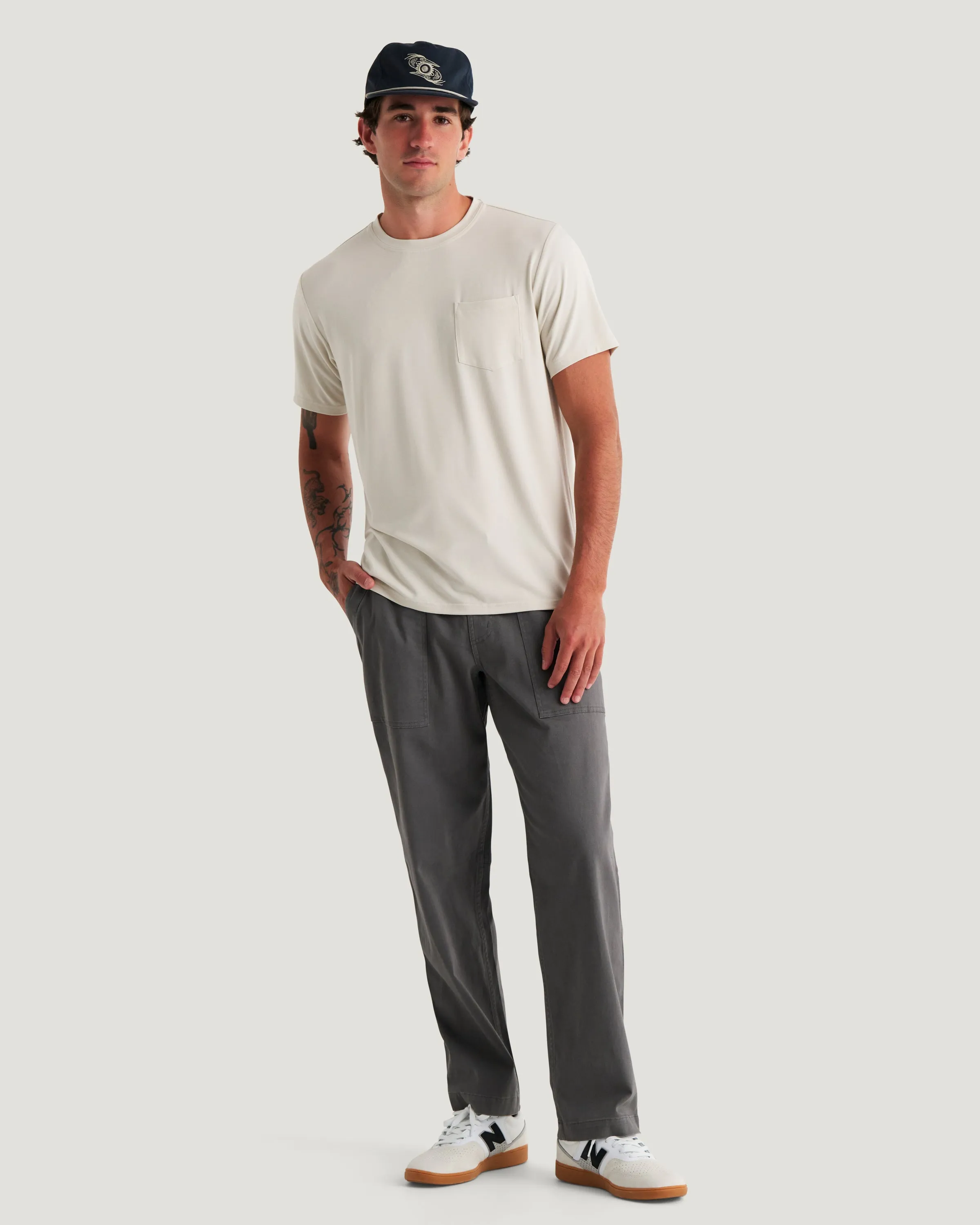 Men's Bamboo Flex Pocket Tee - Birch sold by Free Fly Apparel product image thumbnail 3