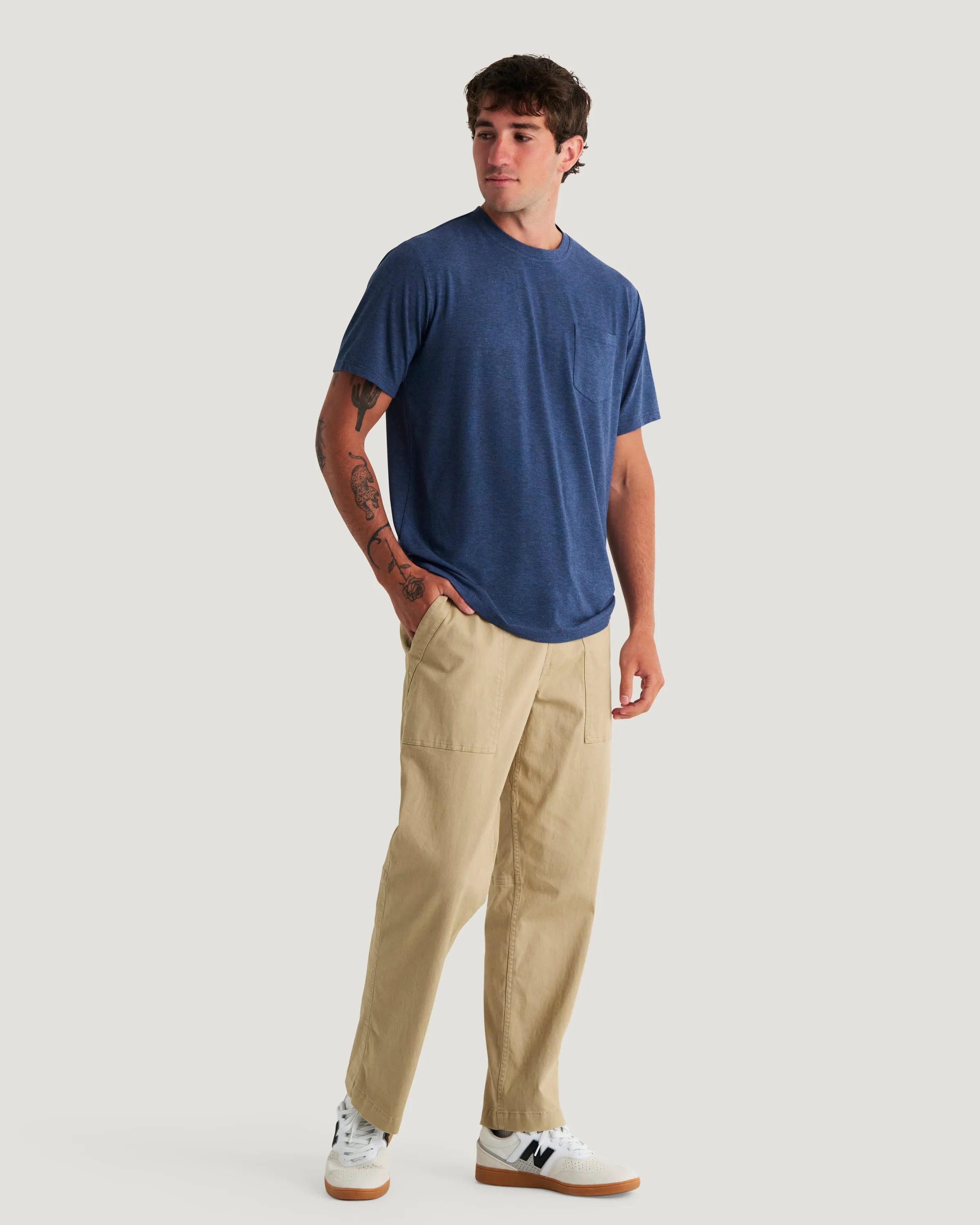 Men's Bamboo Flex Pocket Tee - Heather True Navy sold by Free Fly Apparel product image thumbnail 4