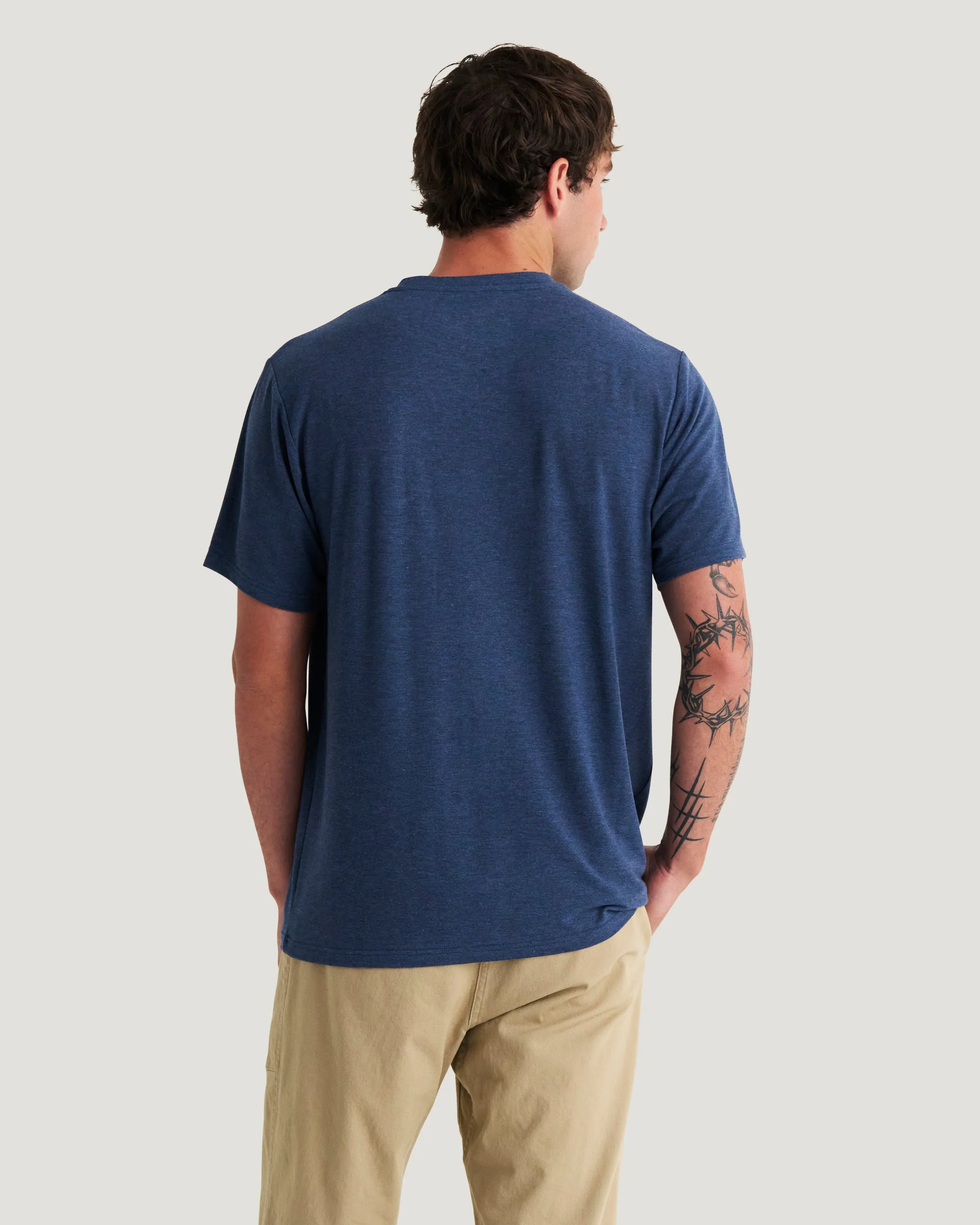Men's Bamboo Flex Pocket Tee - Heather True Navy sold by Free Fly Apparel product image thumbnail 3