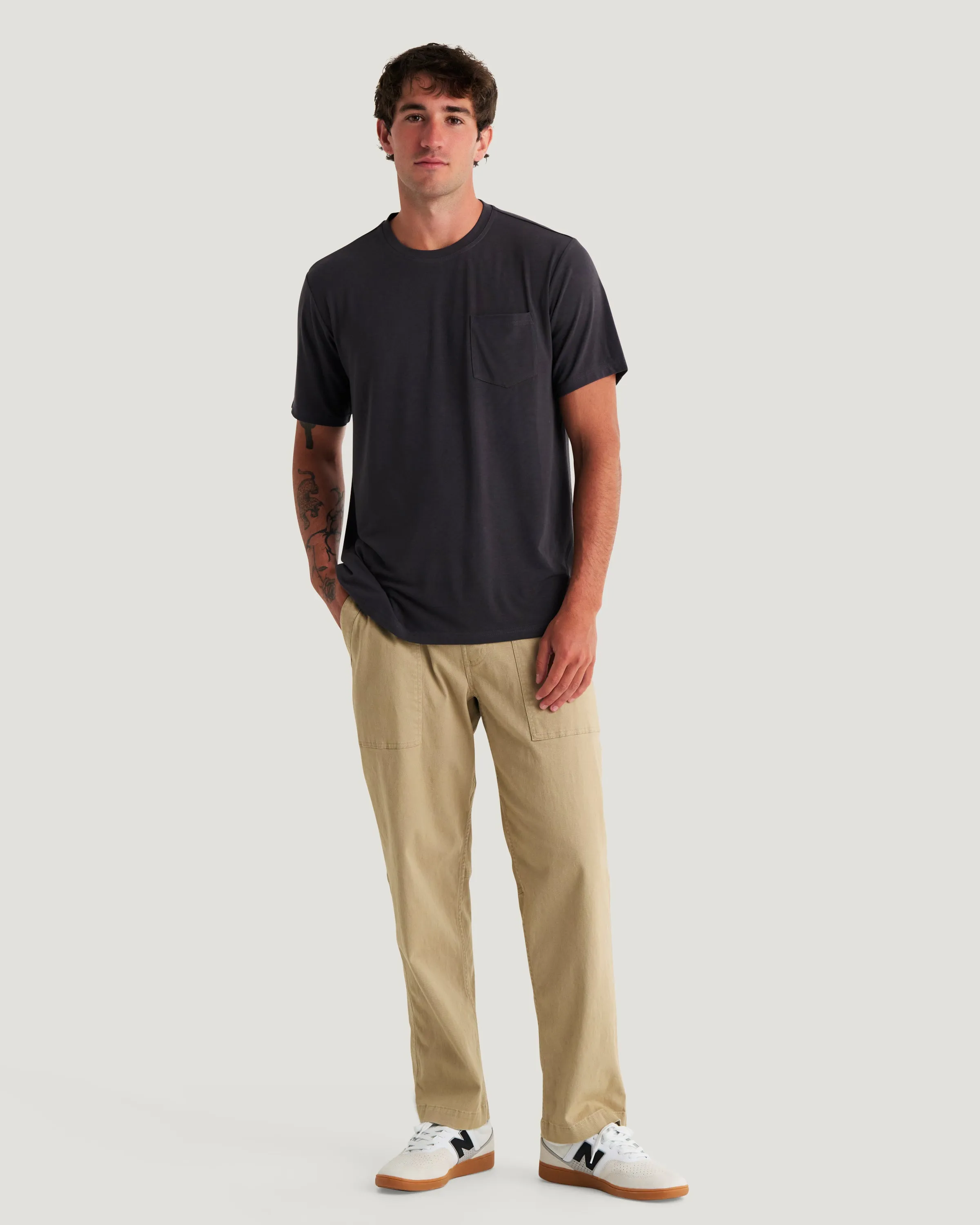 Men's Bamboo Flex Pocket Tee - Anthracite sold by Free Fly Apparel product image thumbnail 3
