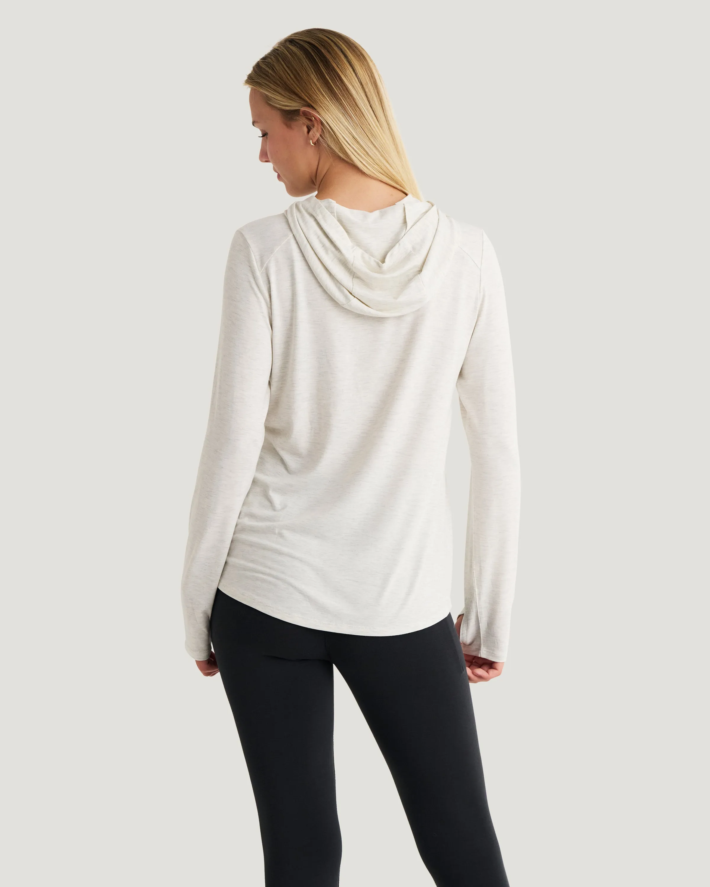 Women's Bamboo Shade Hoodie II - Off White Heather sold by Free Fly Apparel product image thumbnail 2